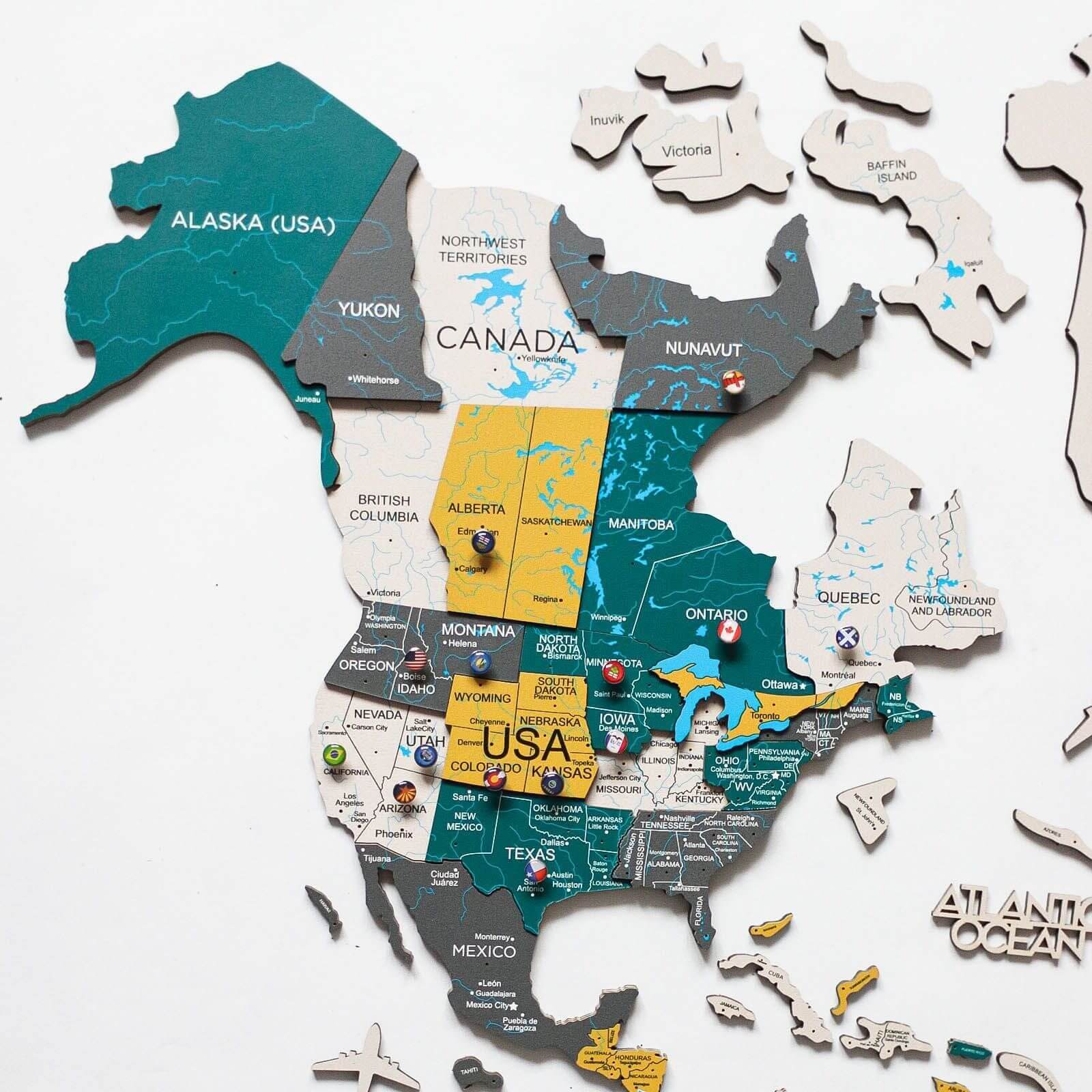Amazon.com: ENJOY THE WOOD 3D Wood World Map Wall Art Large