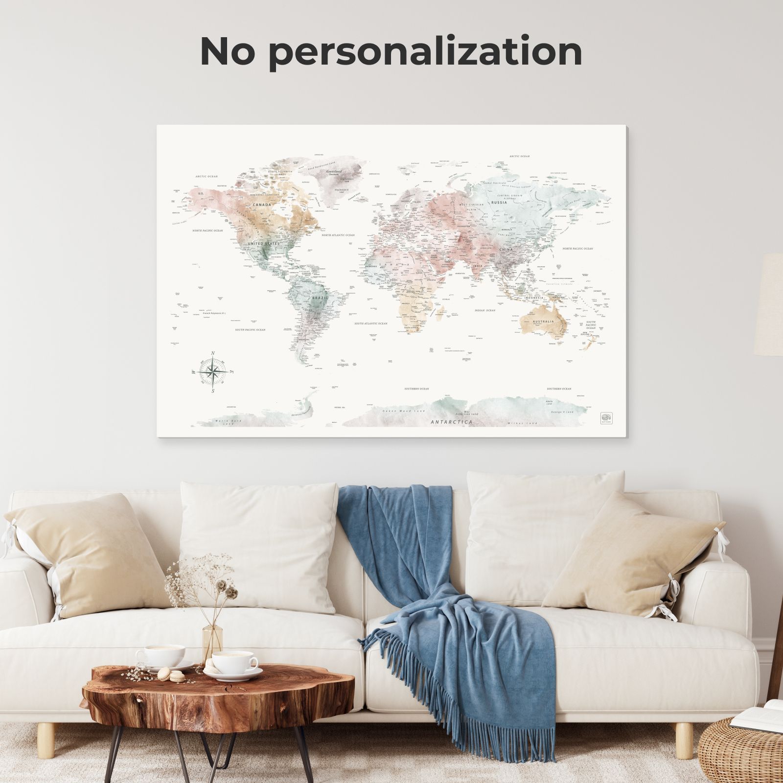 World Map on Canvas - Colorful • Enjoy The Wood