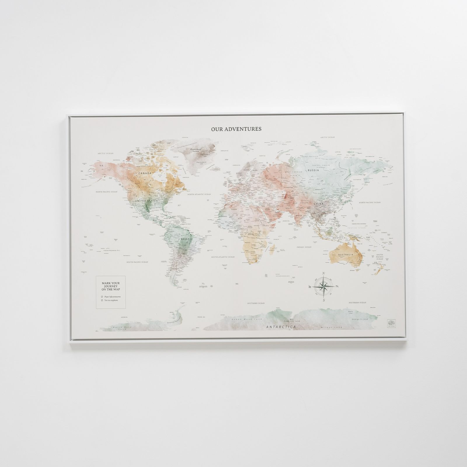 World Map on Canvas - Colorful