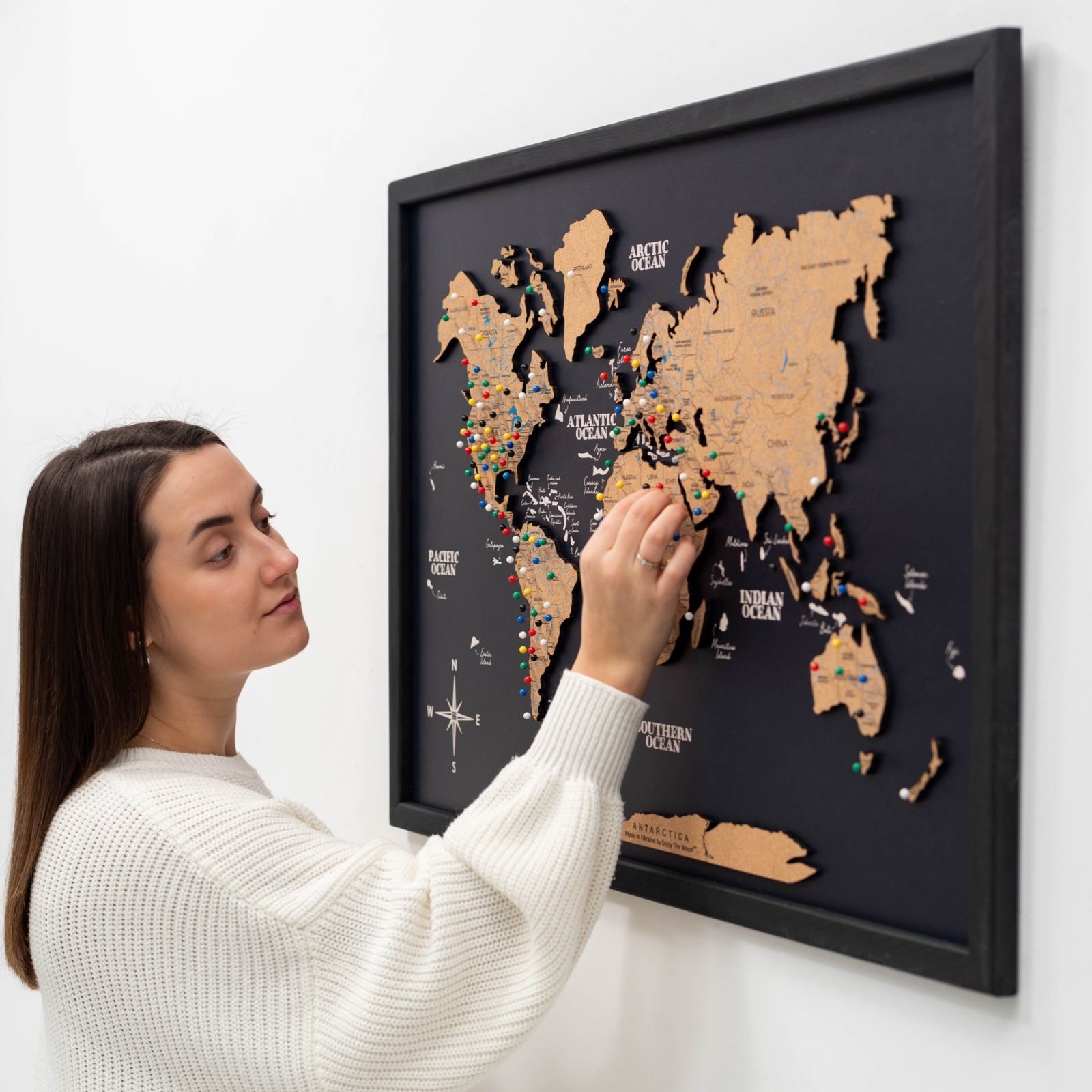 Cork Panel World Map • Enjoy The Wood