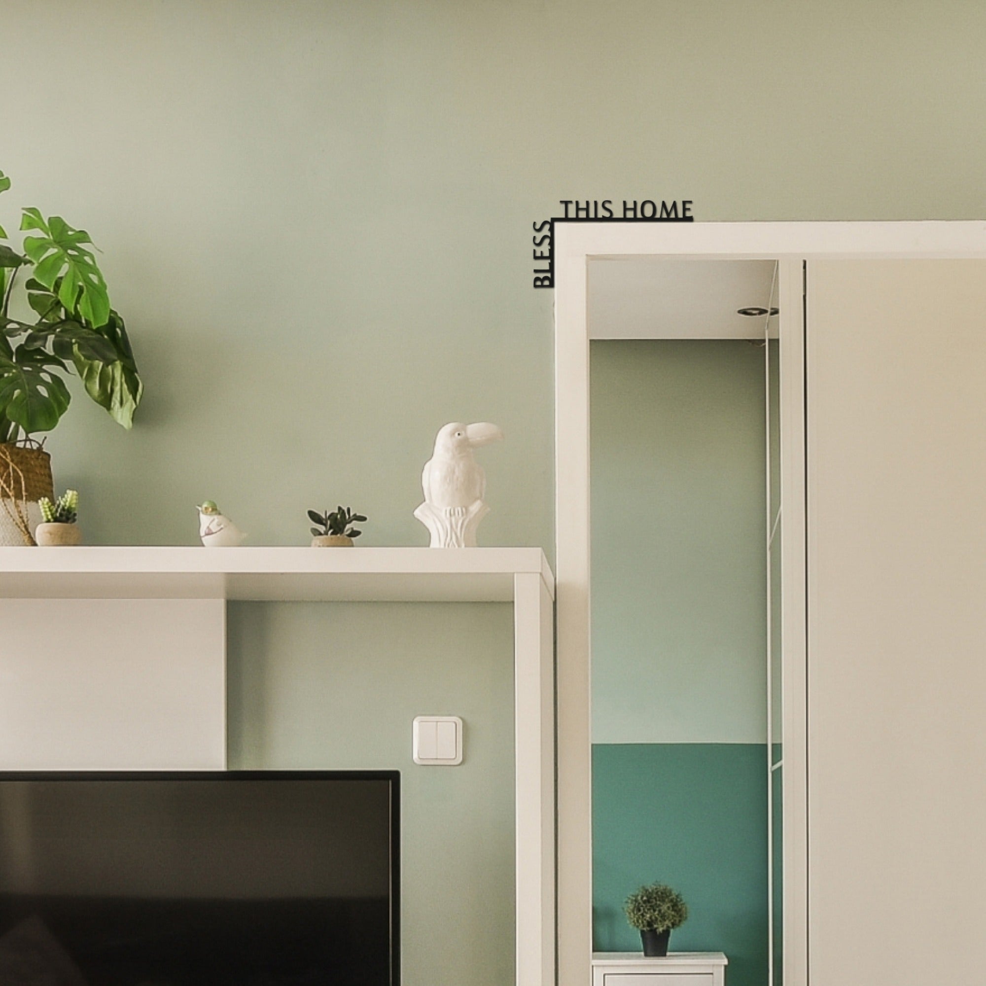 Wooden Corner Quote – Bless This Home