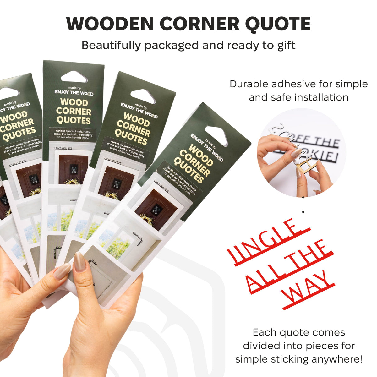 Christmas wooden corner quote gift packaging