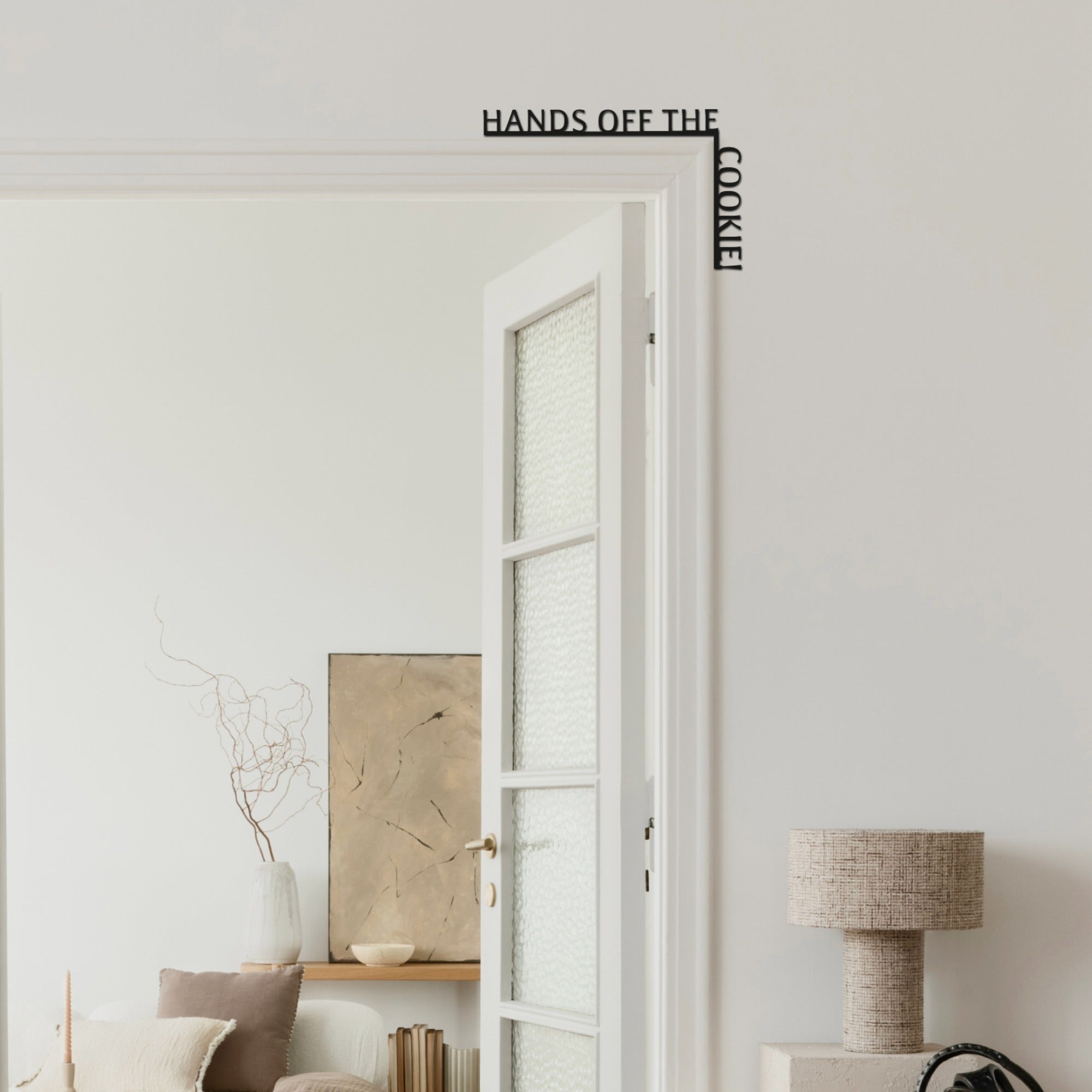 Wooden Corner Quote – Hands Off the Cookie!