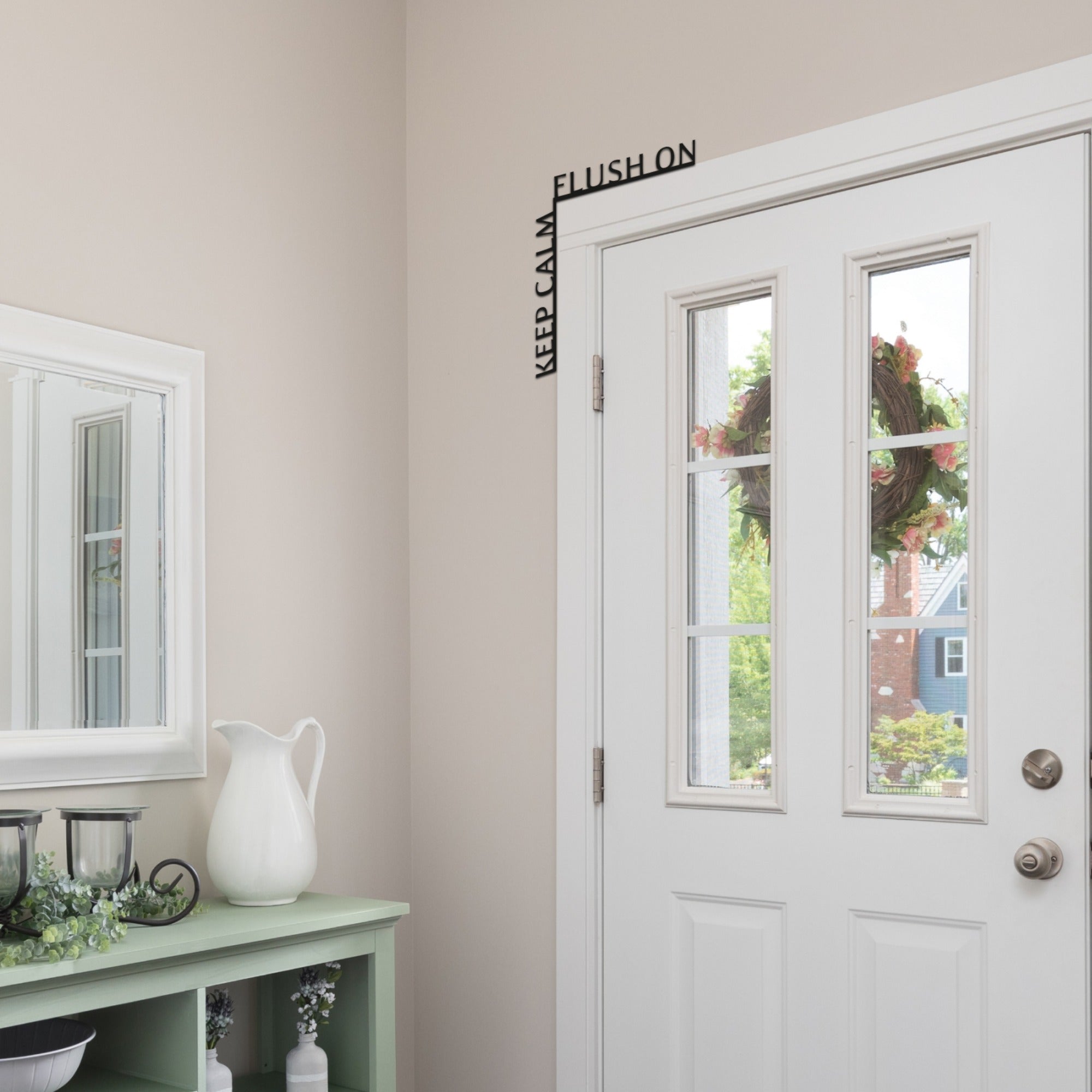 Wooden Corner Quote – Keep Calm, Flush On