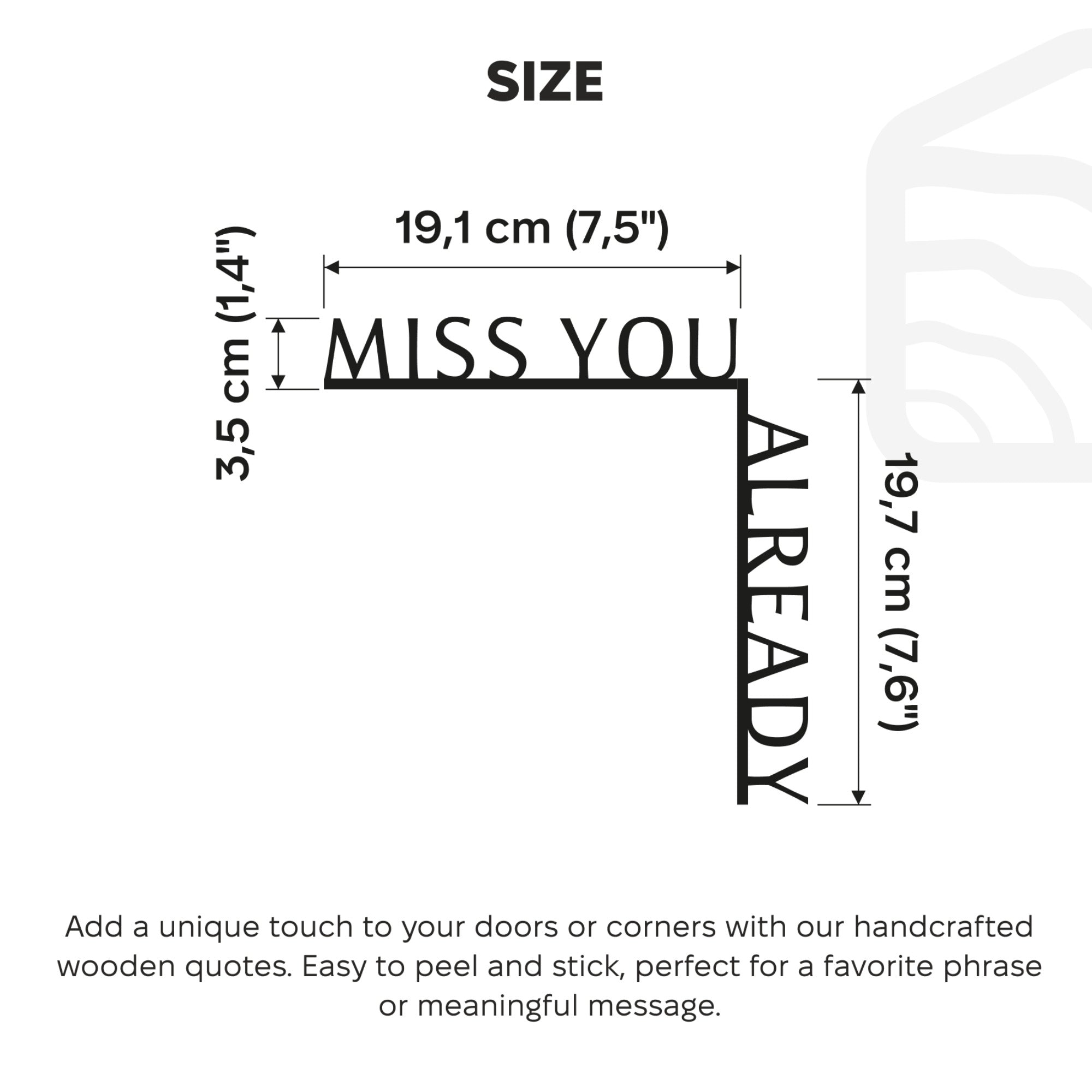 Wooden Corner Quote – Miss You Already