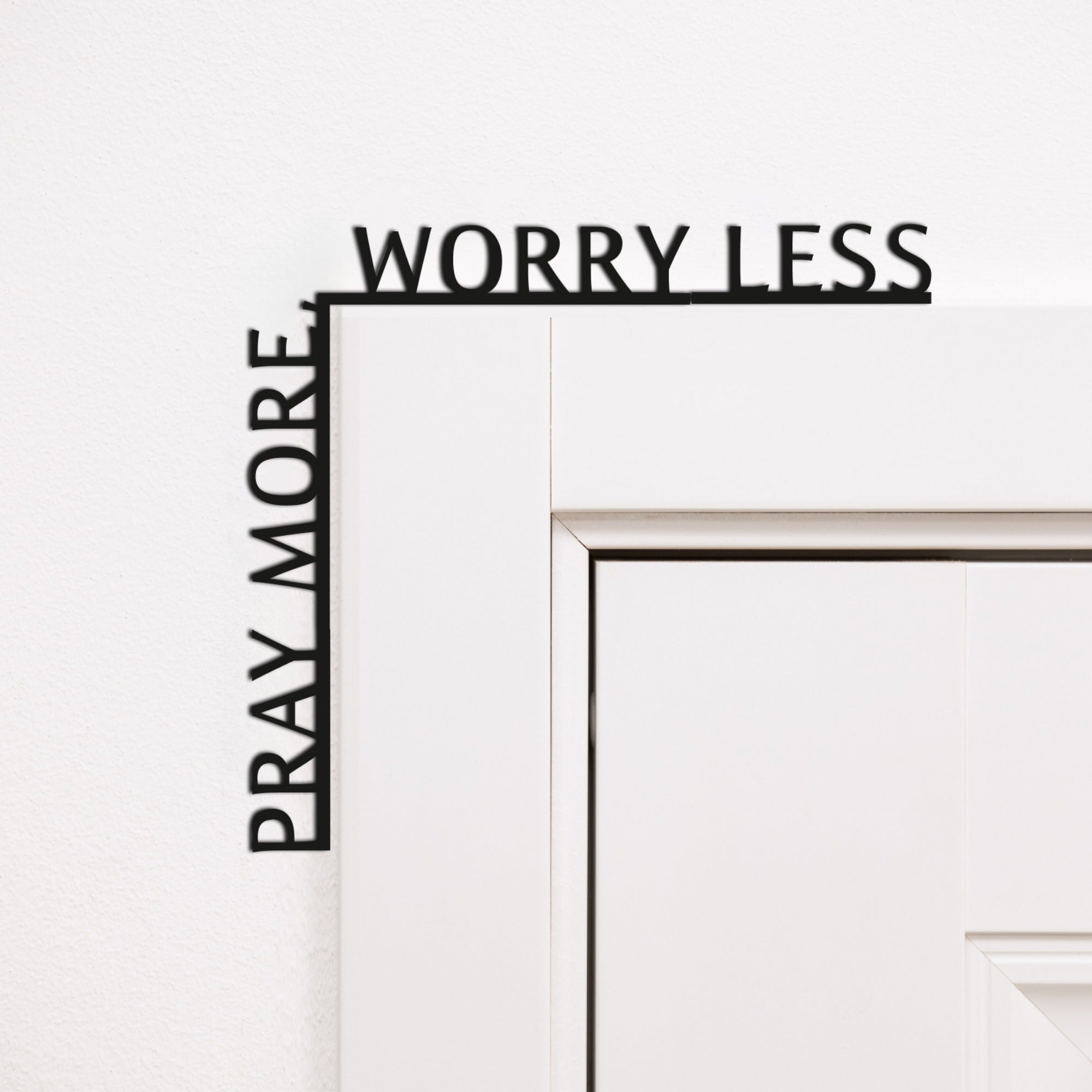 Wooden Corner Quote – Pray More, Worry Less