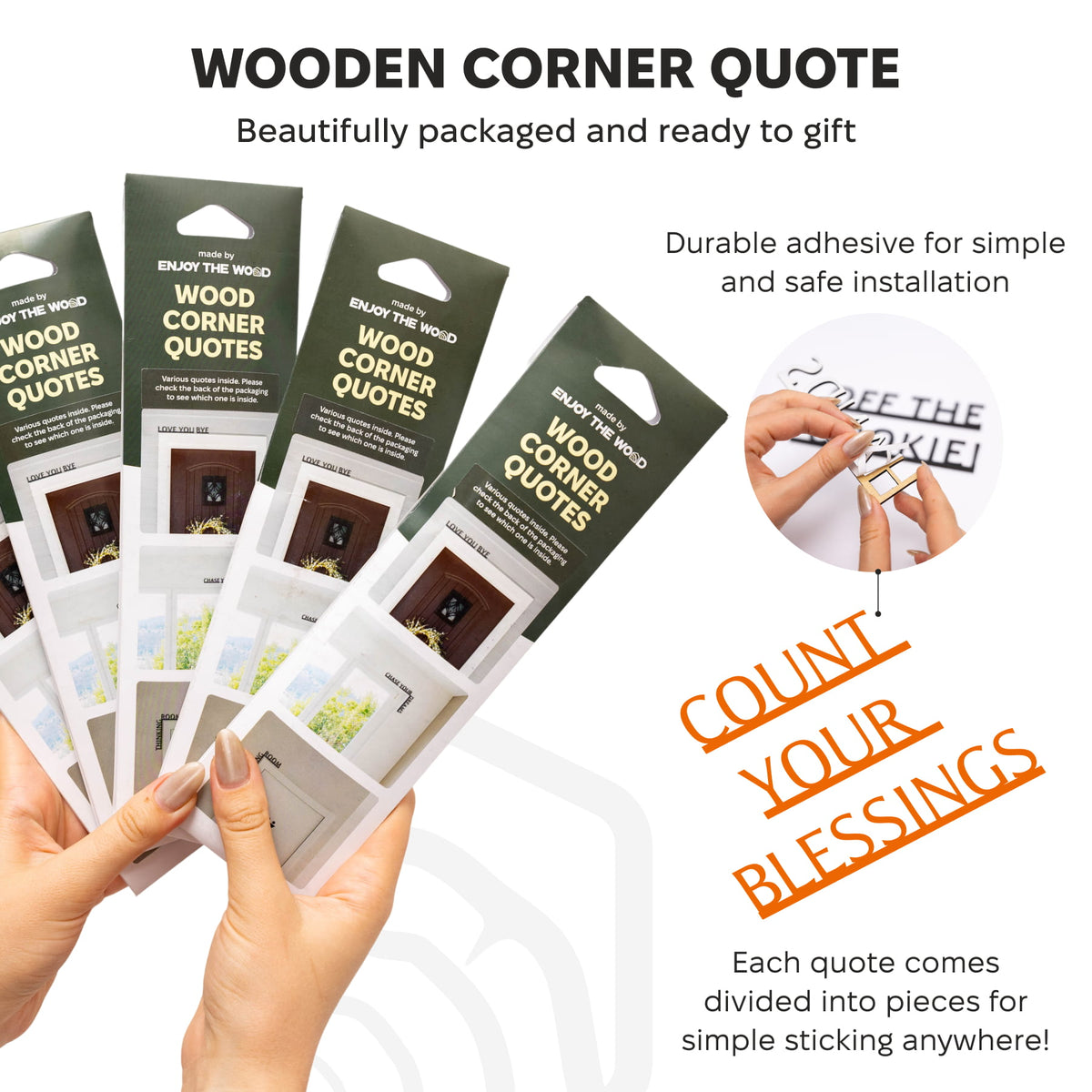 Thanksgiving wooden corner quote gift packaging