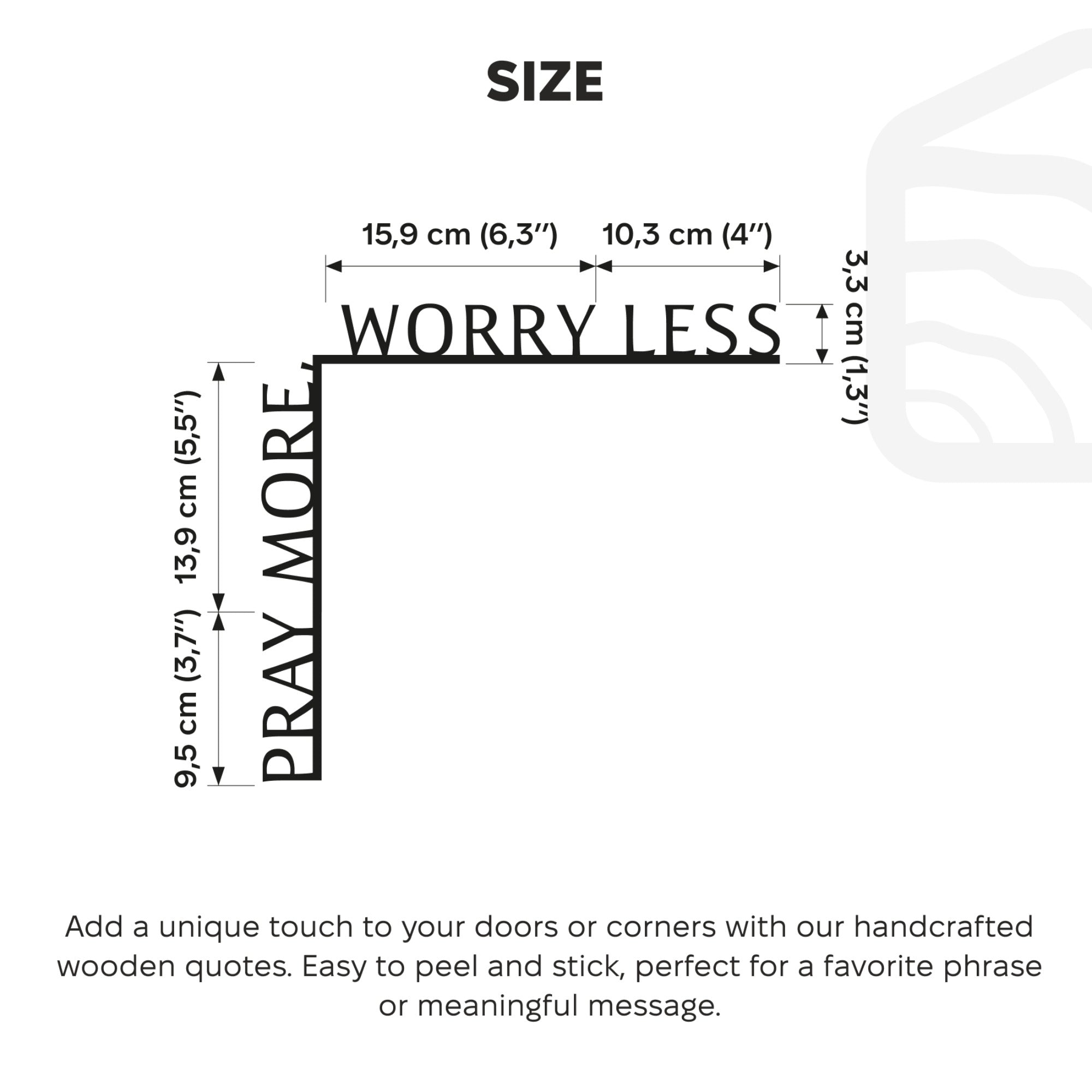 Wooden Corner Quote – Pray More, Worry Less