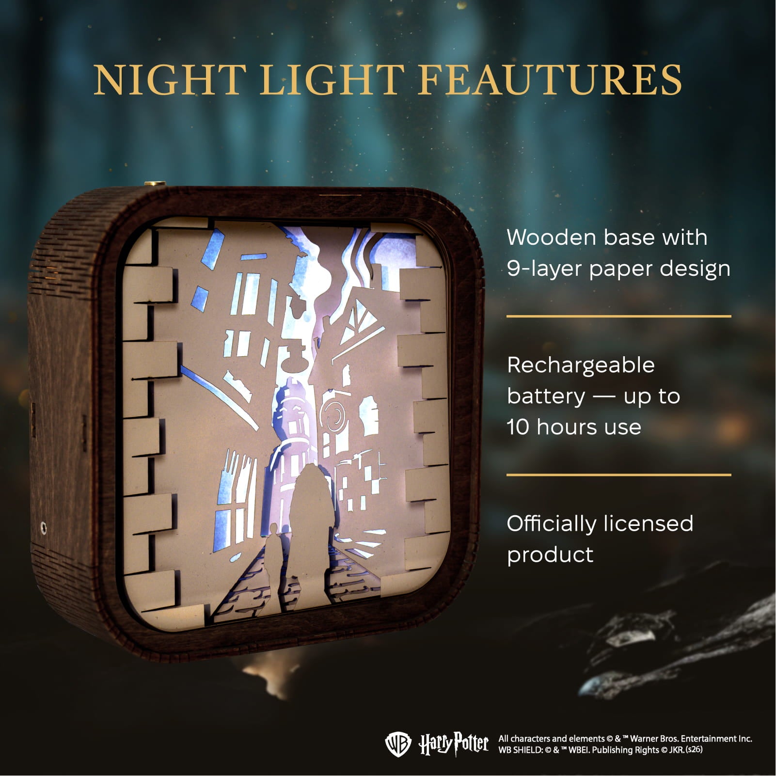 Wooden Paper Night Light - Diagon Alley by Enjoy The Wood 