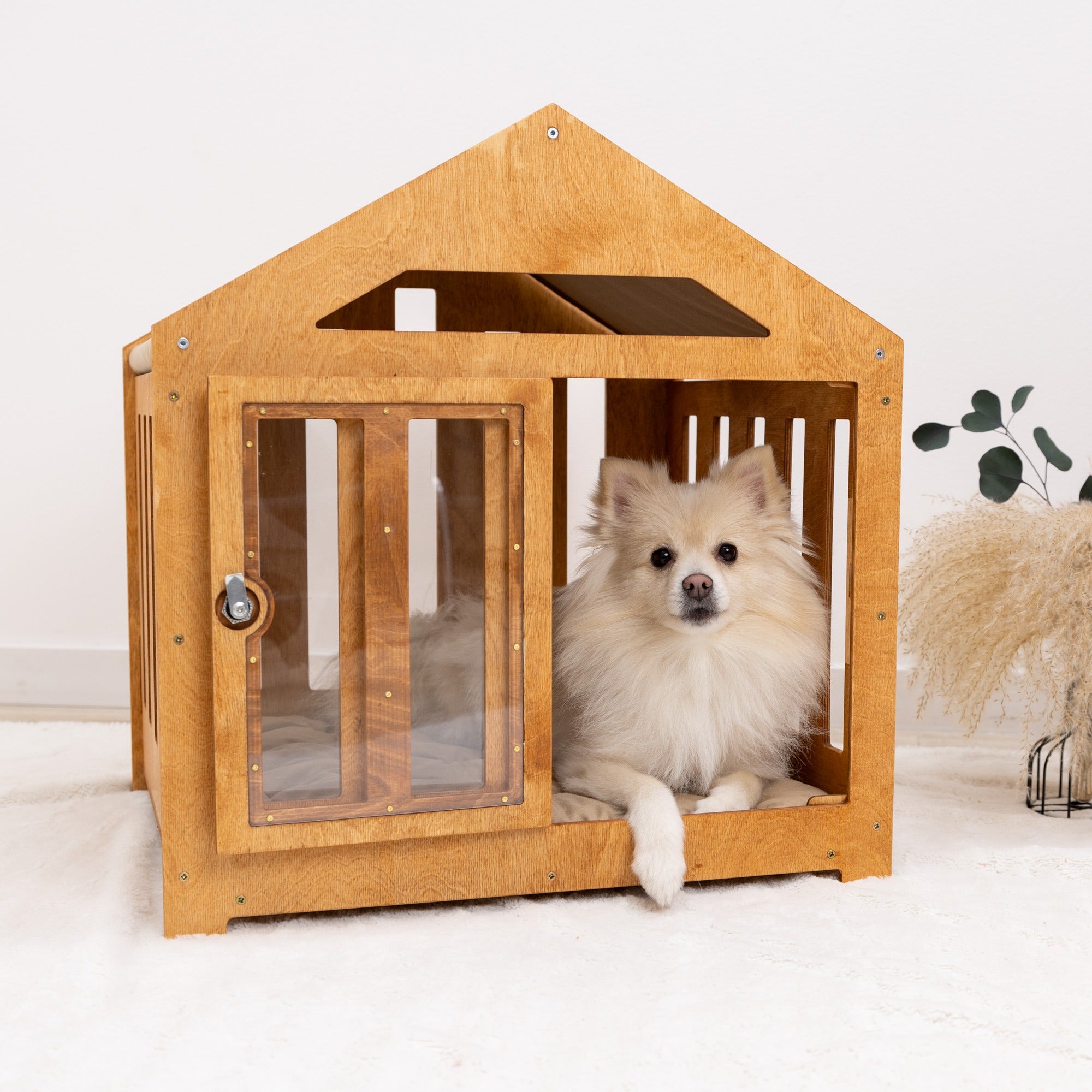 Dog House with a Fabric Roof - Oak | Enjoy The Wood