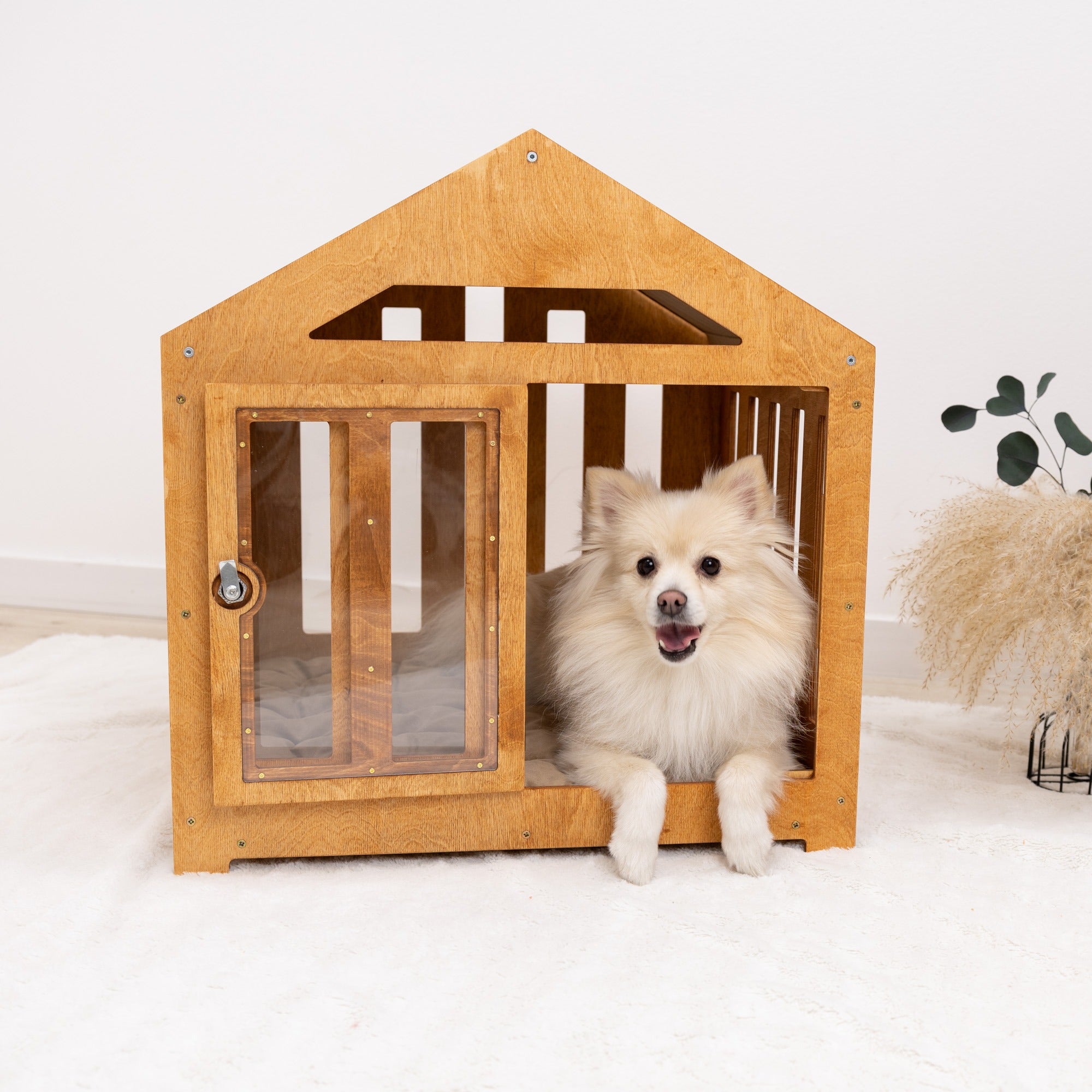 Dog House with a Fabric Roof - Oak | Enjoy The Wood