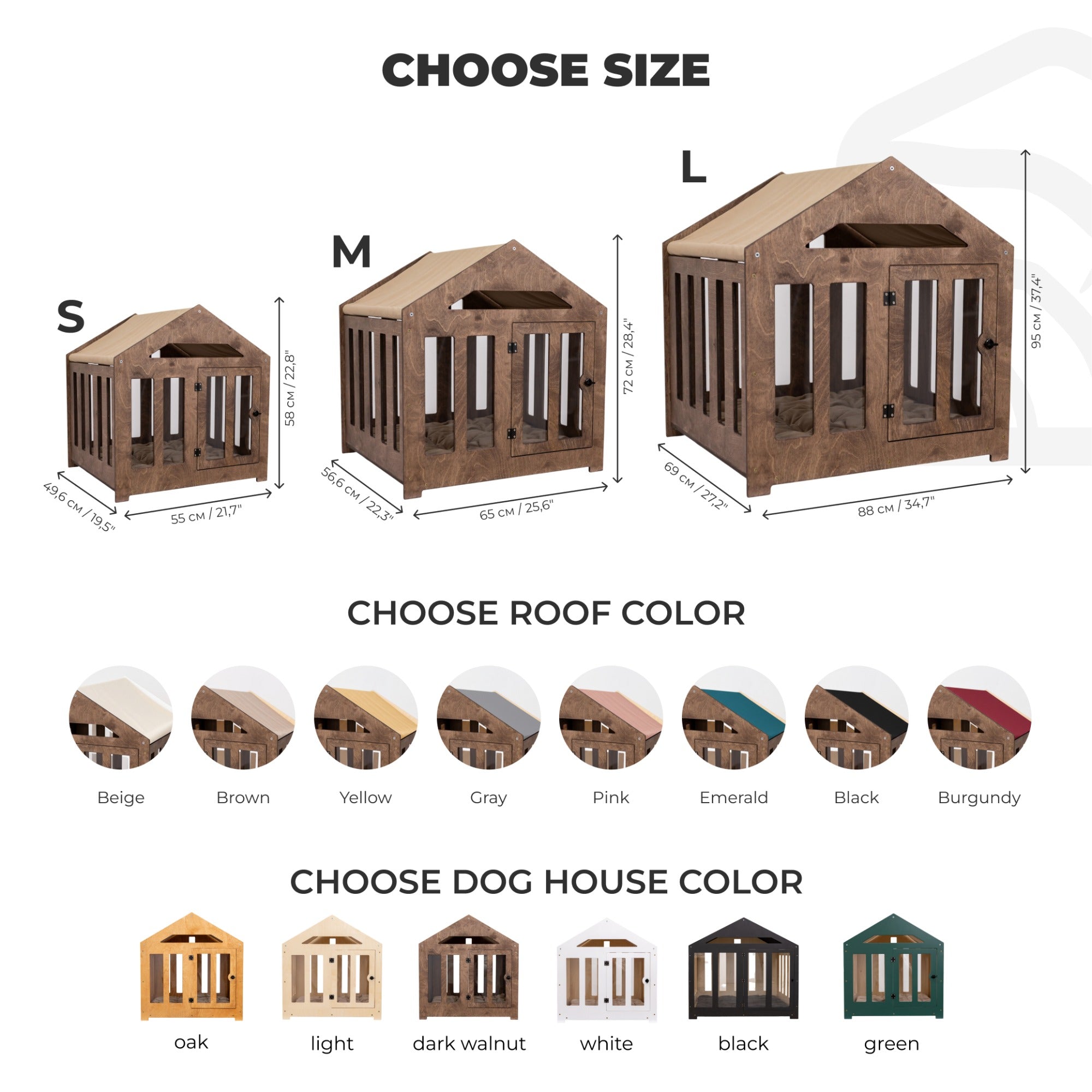 Dog House with a Fabric Roof - Dark Walnut | Enjoy The Wood