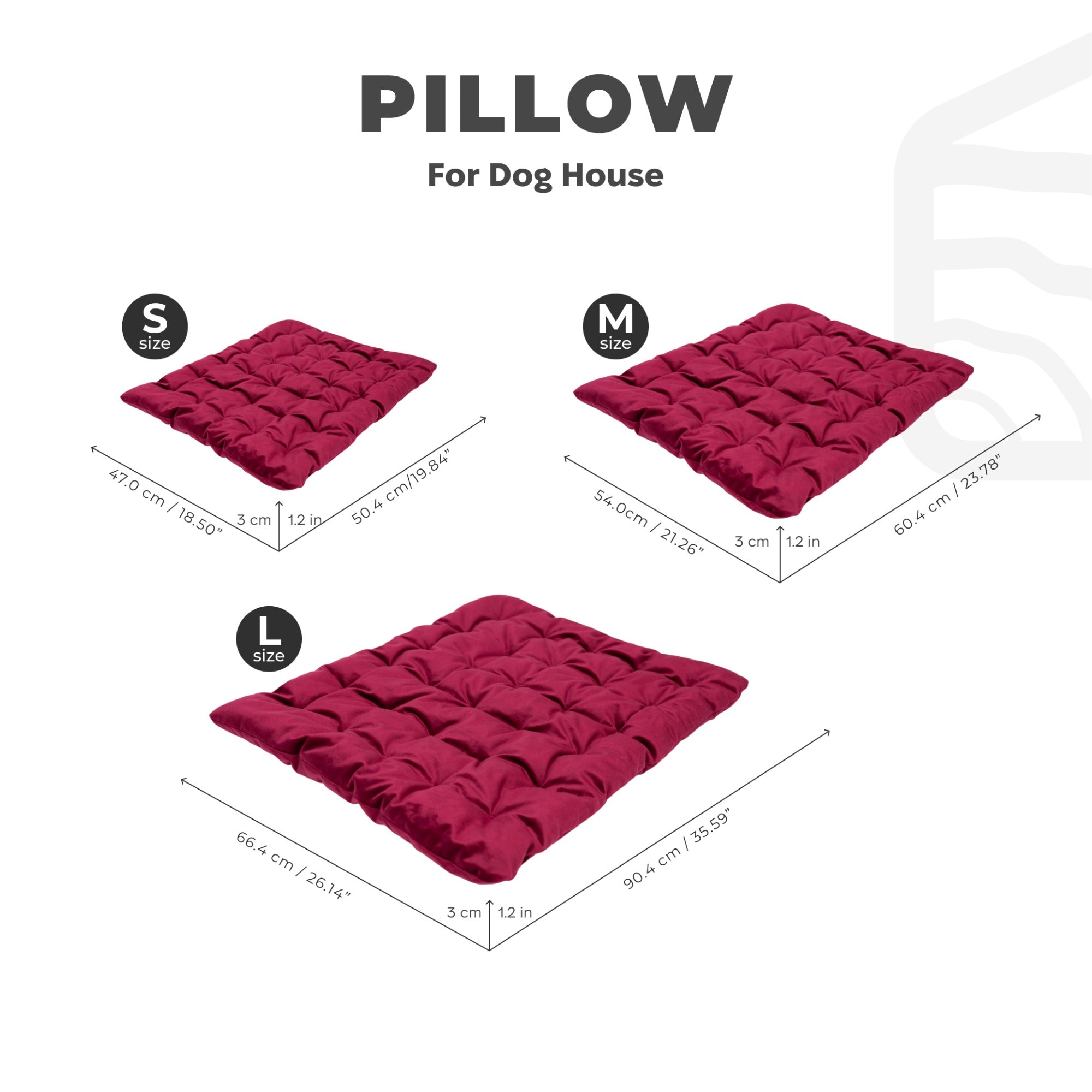 Sleeping Dog House Pillow - Burgundy by Enjoy The Wood 