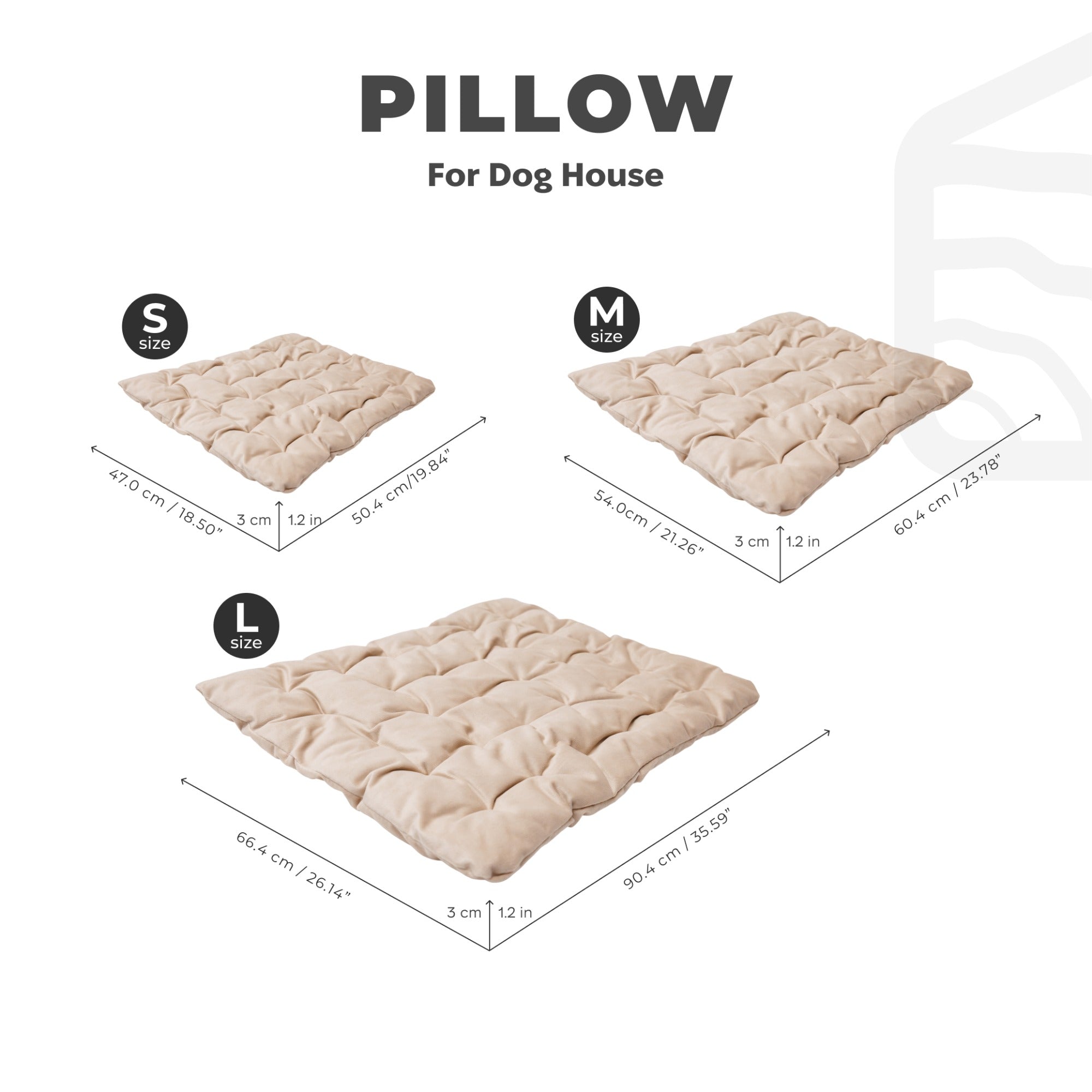Sleeping Dog House Pillow - Beige by Enjoy The Wood 