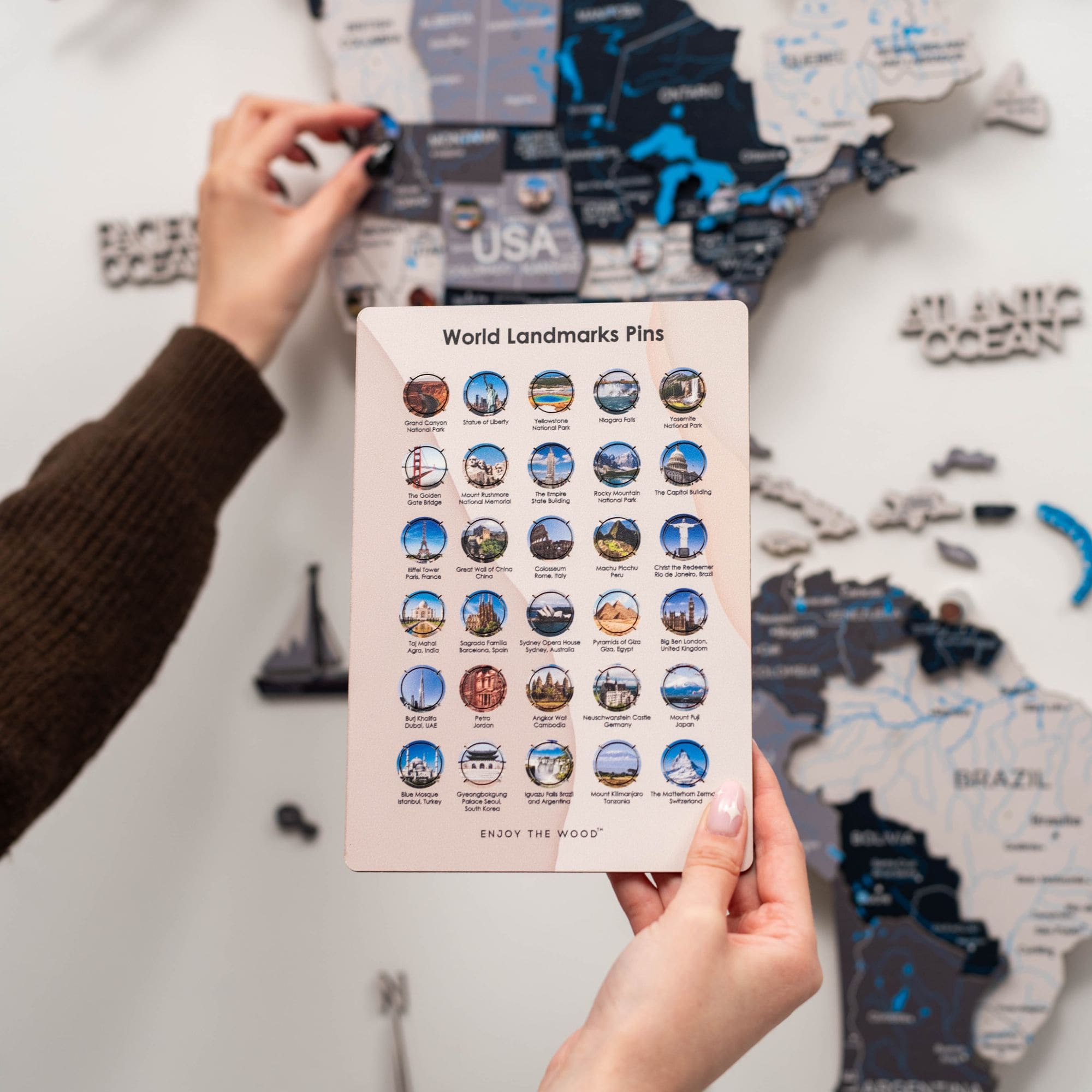 personalized travel map with pins