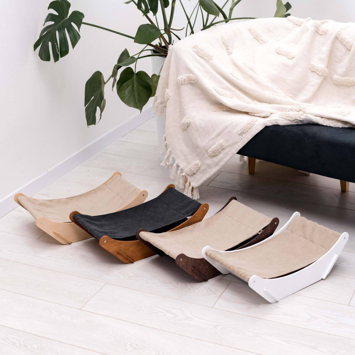 floor cat hammock with stand in different colors