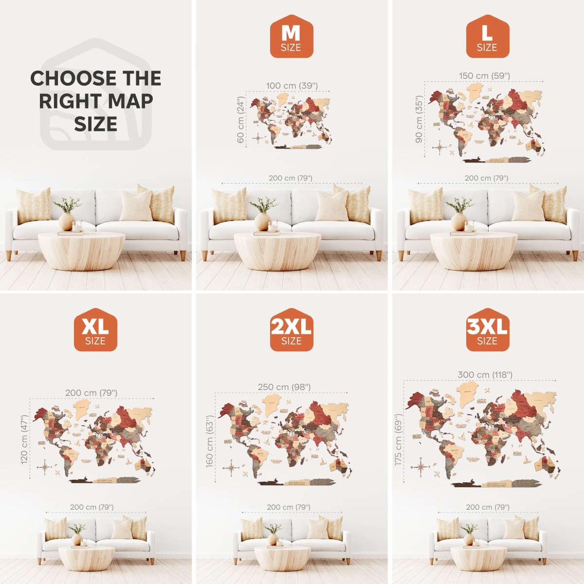 3D Wooden World Map Fusion