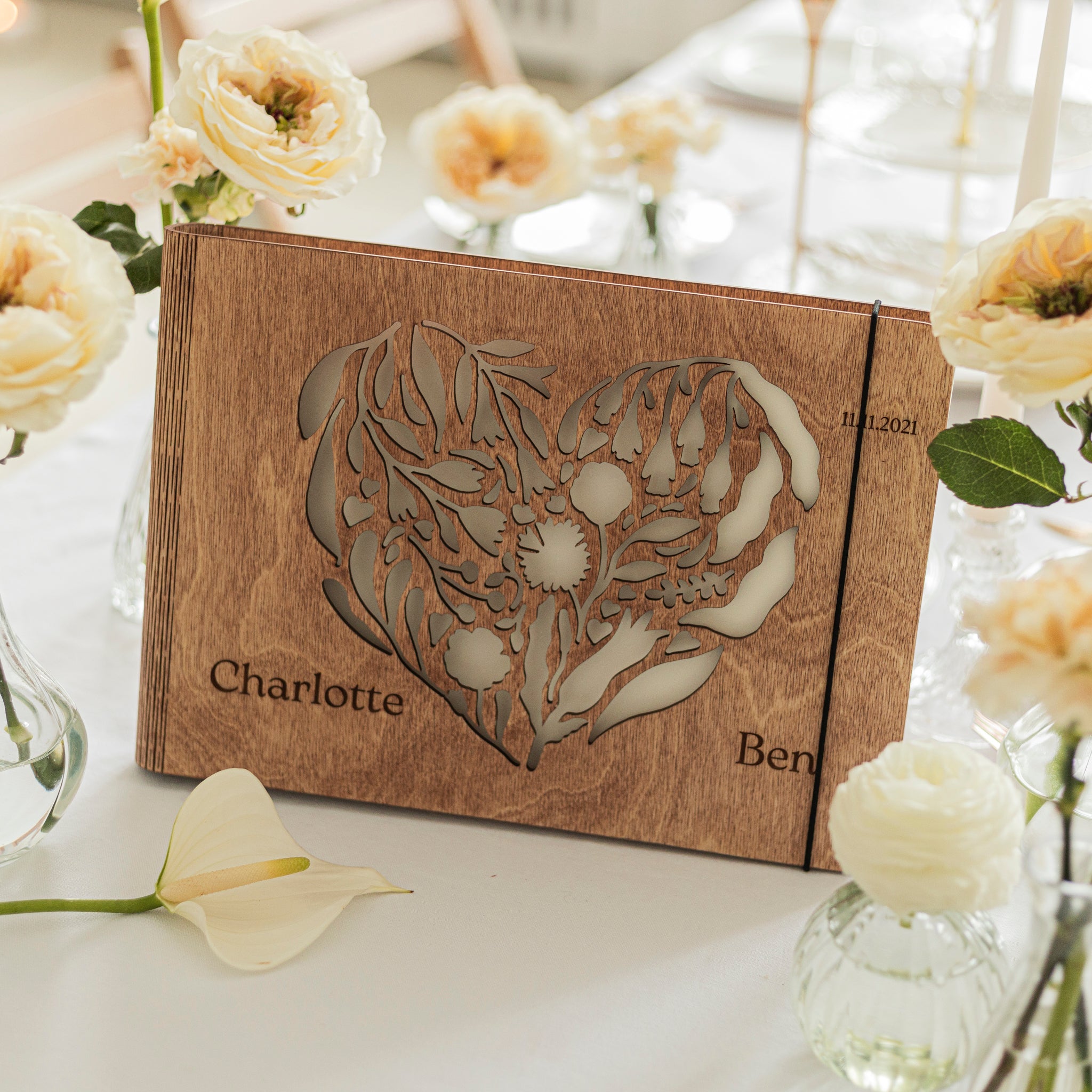 wooden guest book