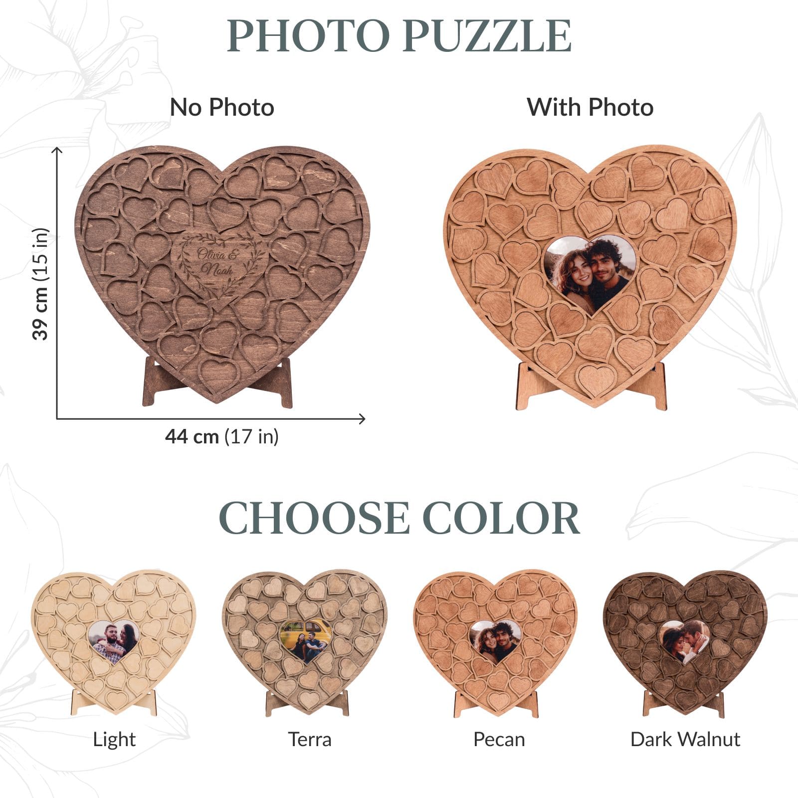 custom photo heart puzzle