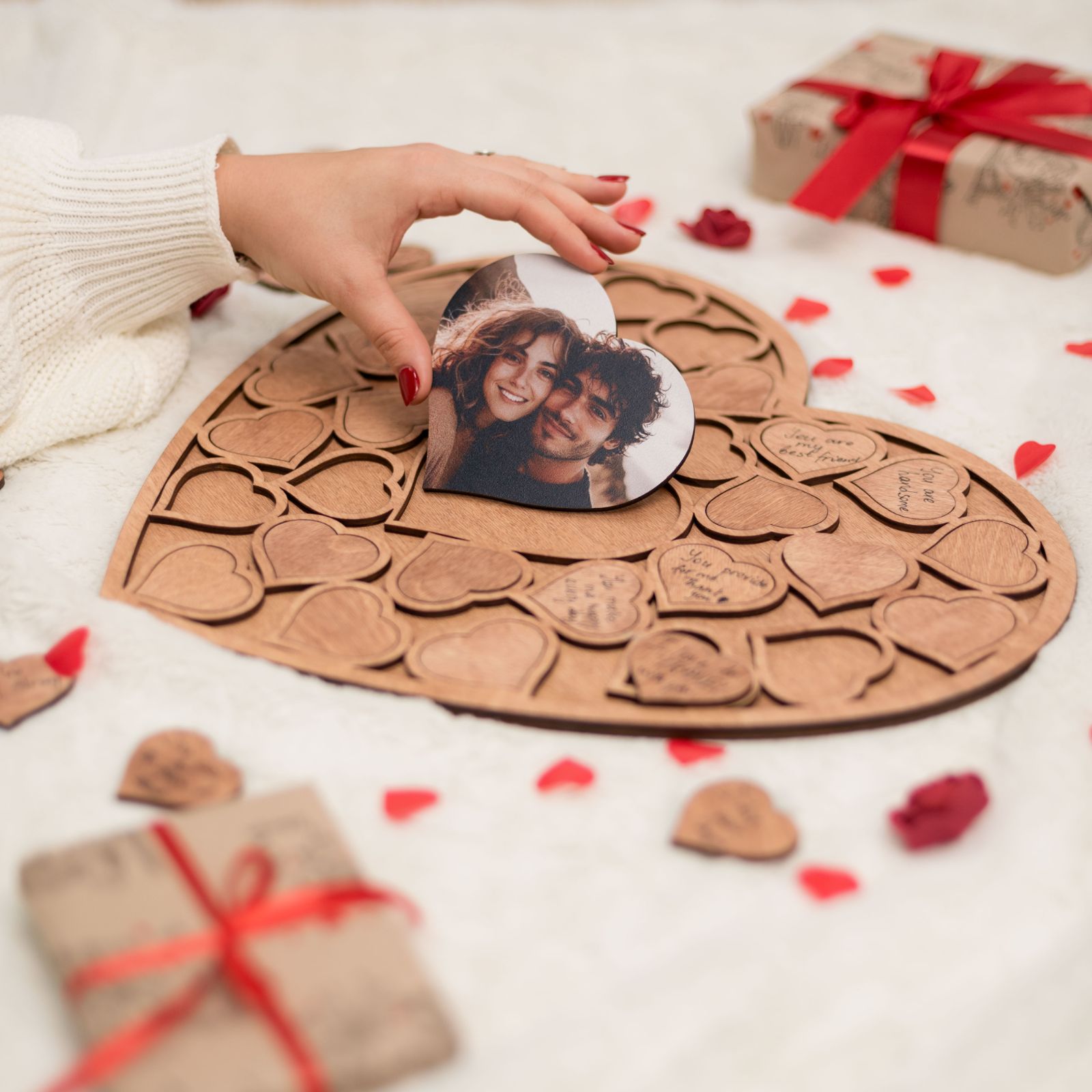 custom photo heart puzzle