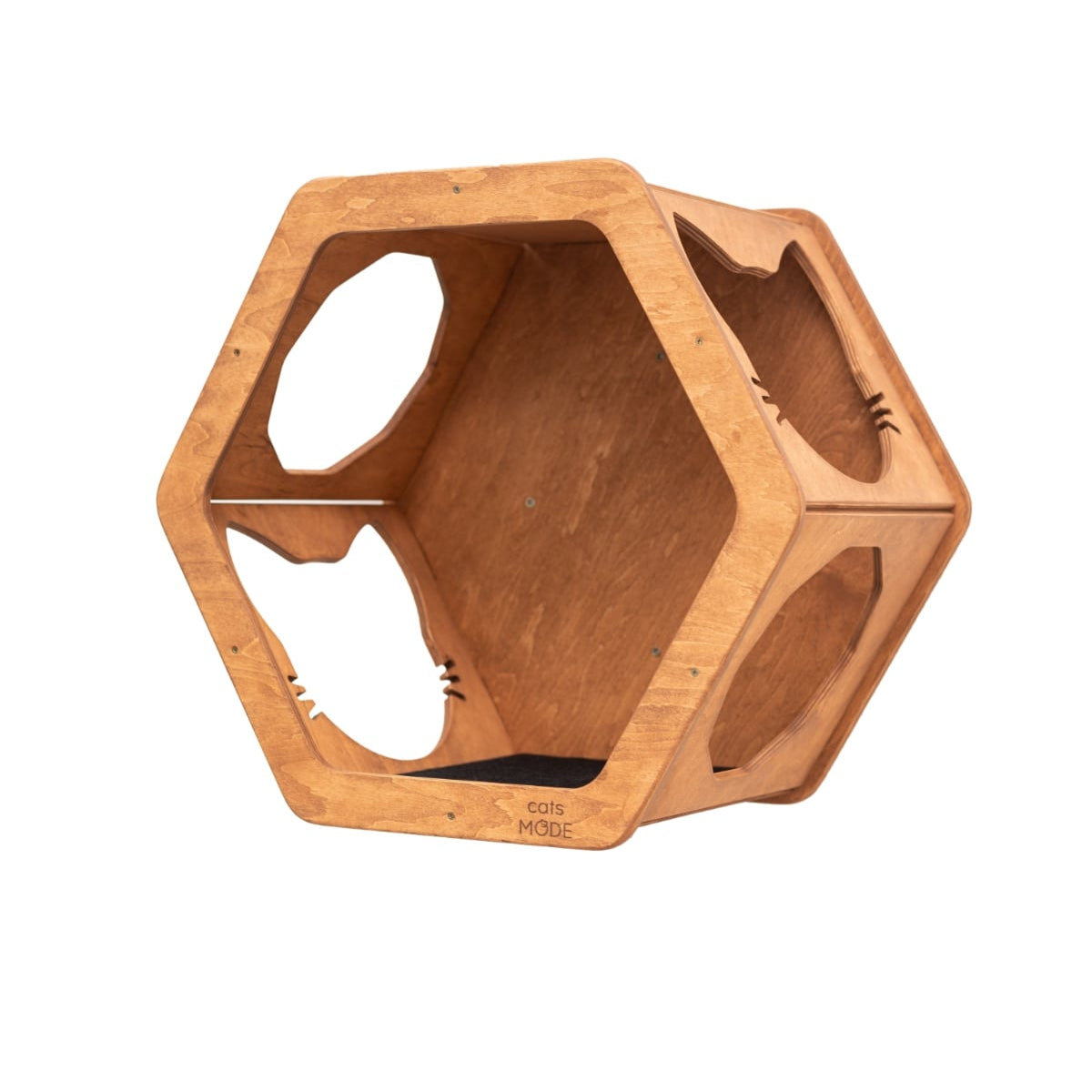 wooden cat shelf made by CatsMode