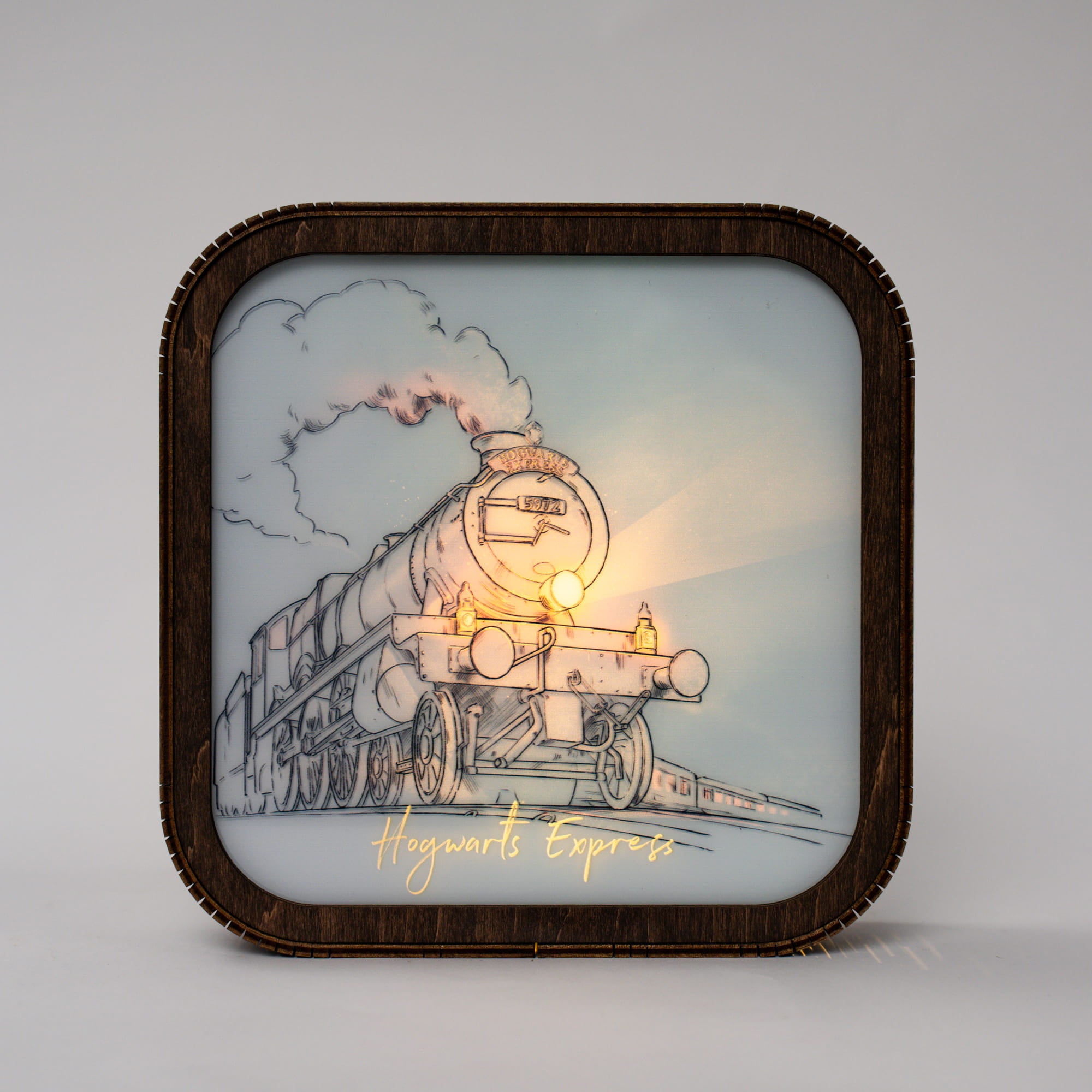 Wooden Acrylic Harry Potter Night Light - Hogwarts Express by Enjoy The Wood 