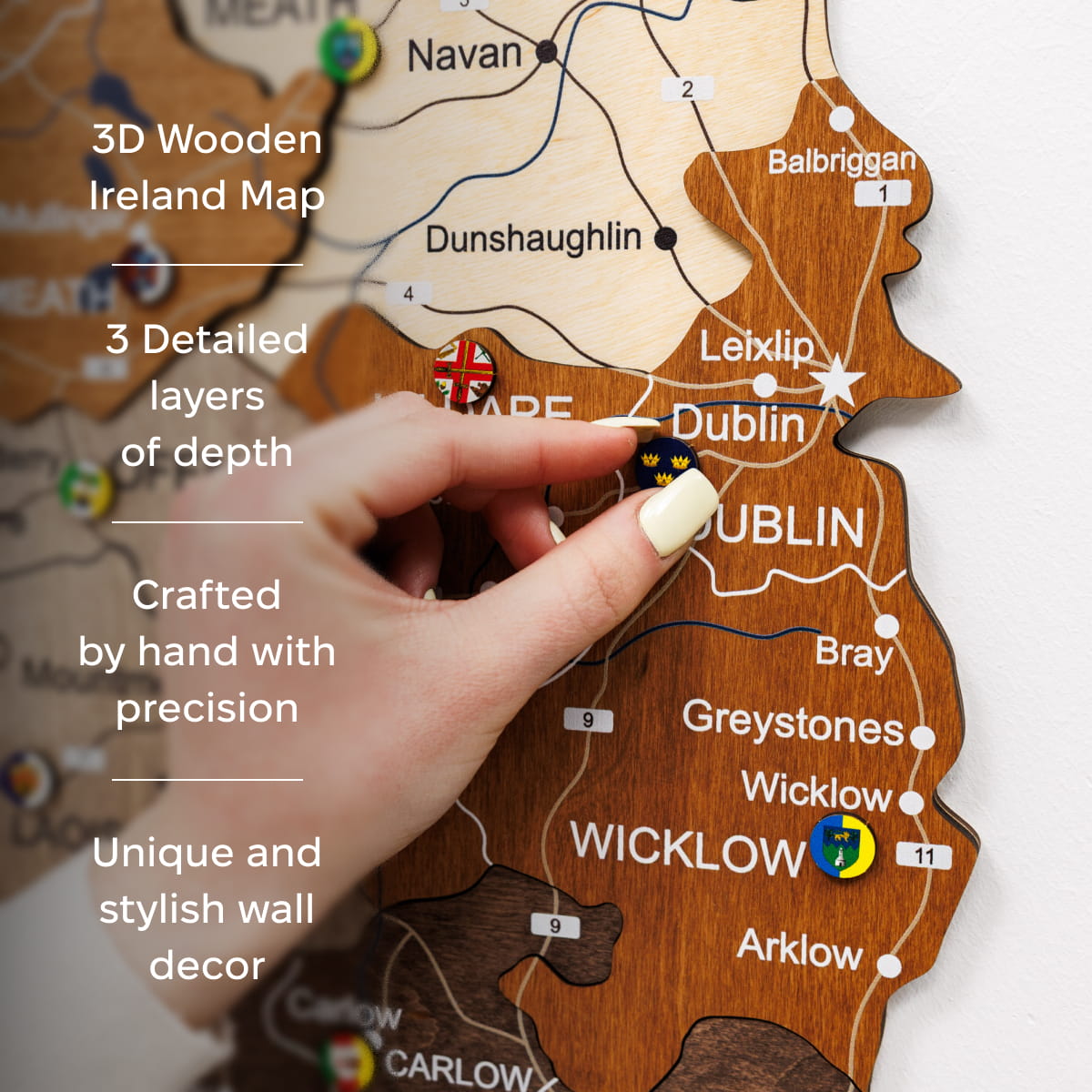 3D Wooden Map of Ireland - Multicolor by Enjoy The Wood 
