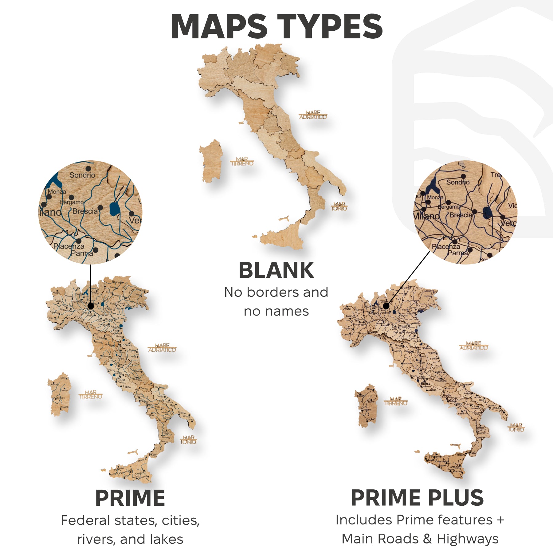 info for italy map gold