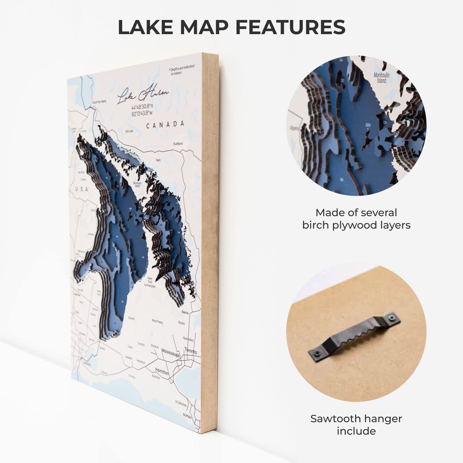 lake huron depth map