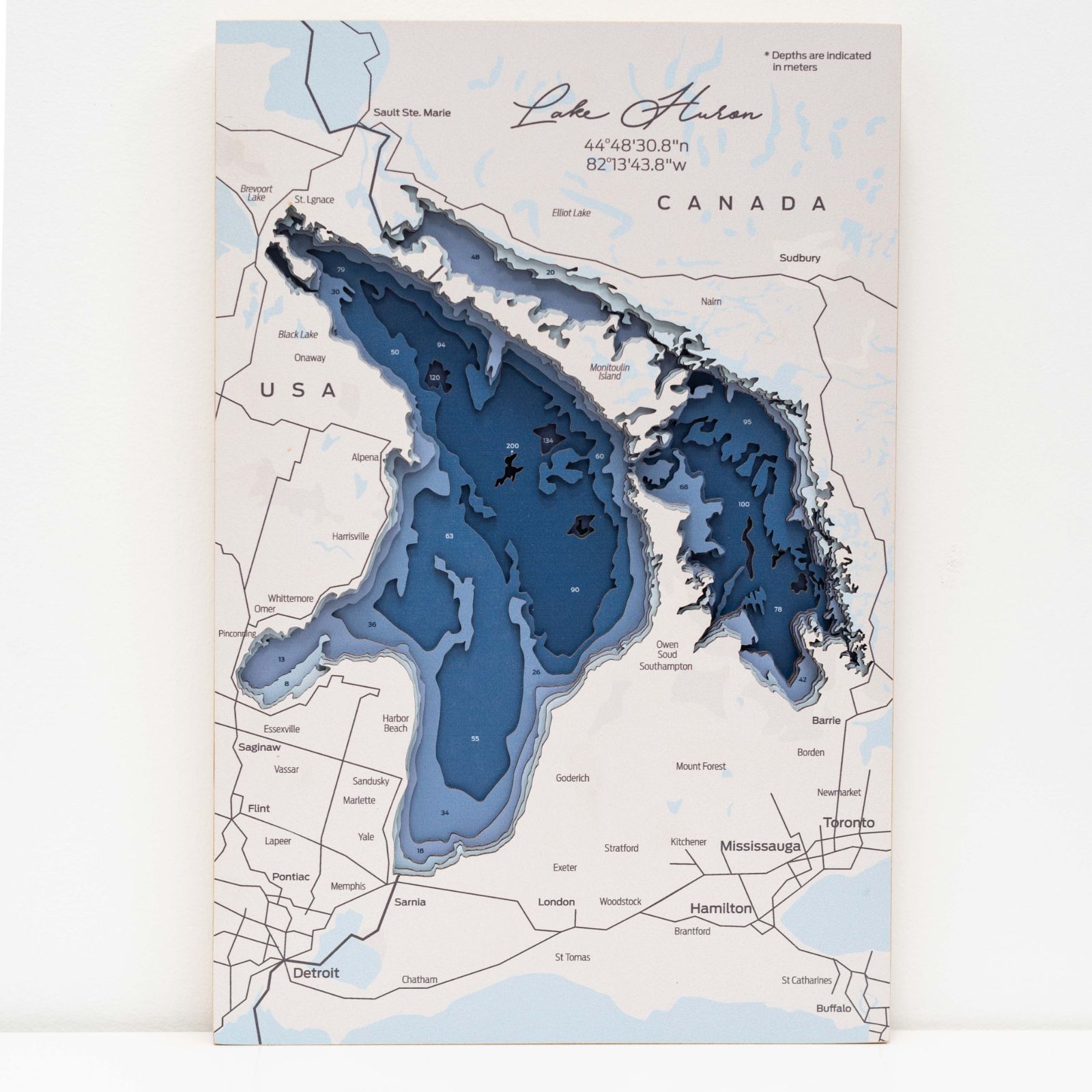 lake huron depth map