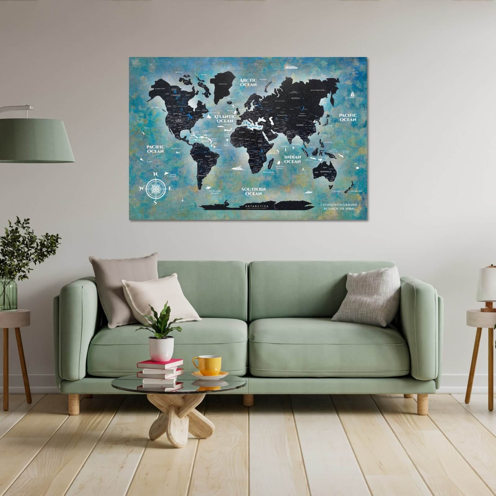 world map cork