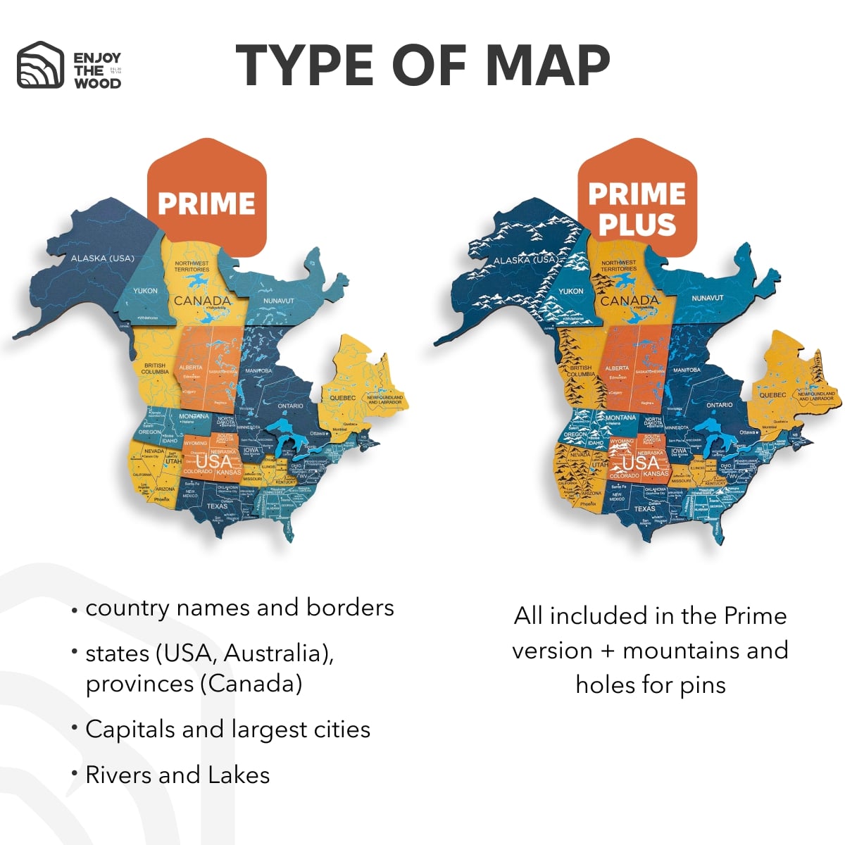 LED 3D / LUMINOSO Mapa mundial de madera 3.0 Indie