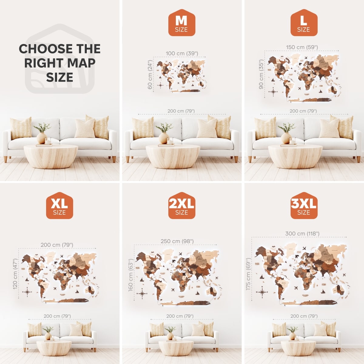 3D LED Wooden World Map 3.0 Multicolor | Enjoy The Wood