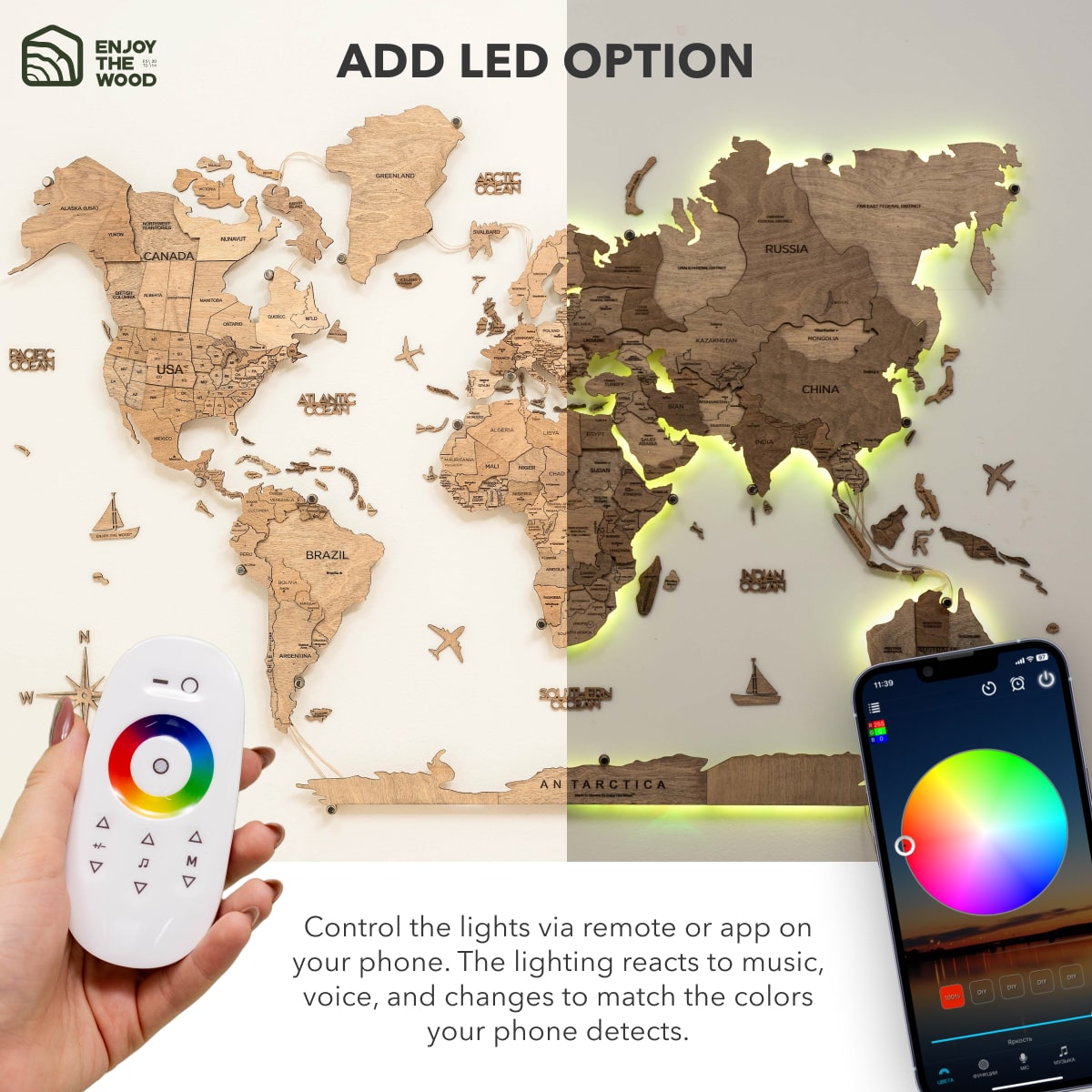 light up world map
