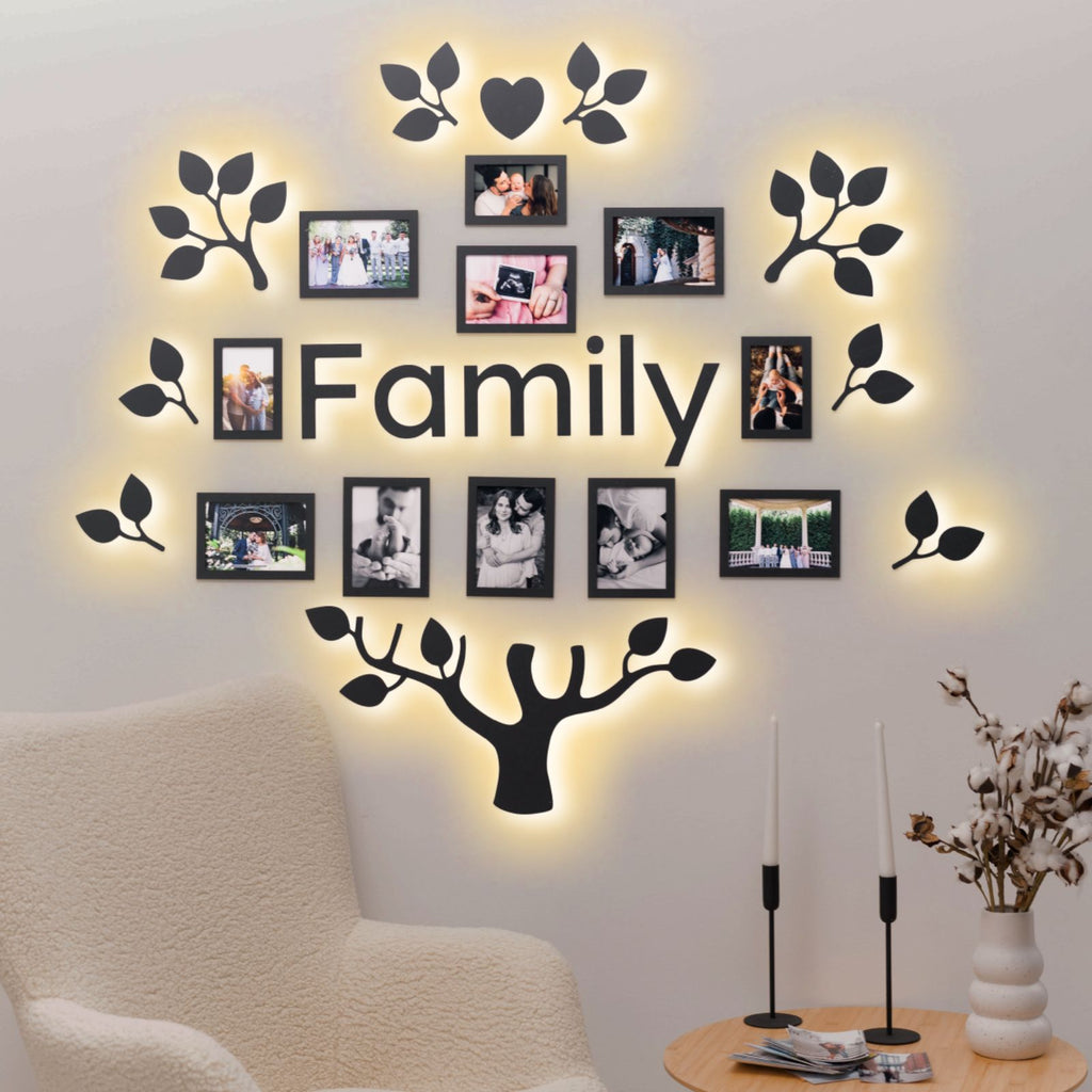 Wooden Led Family Tree Ember