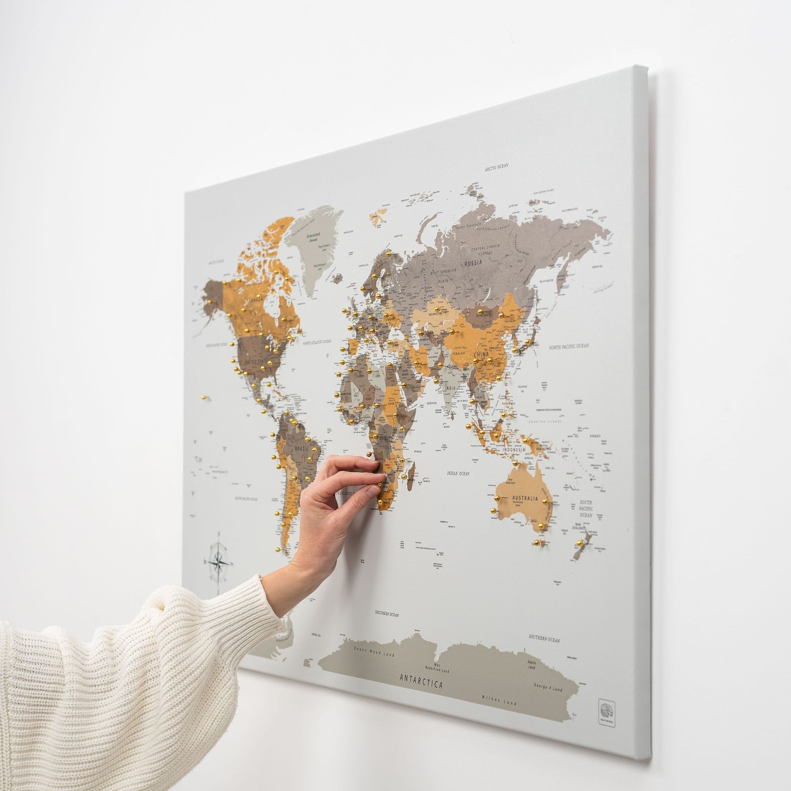 world map pin board