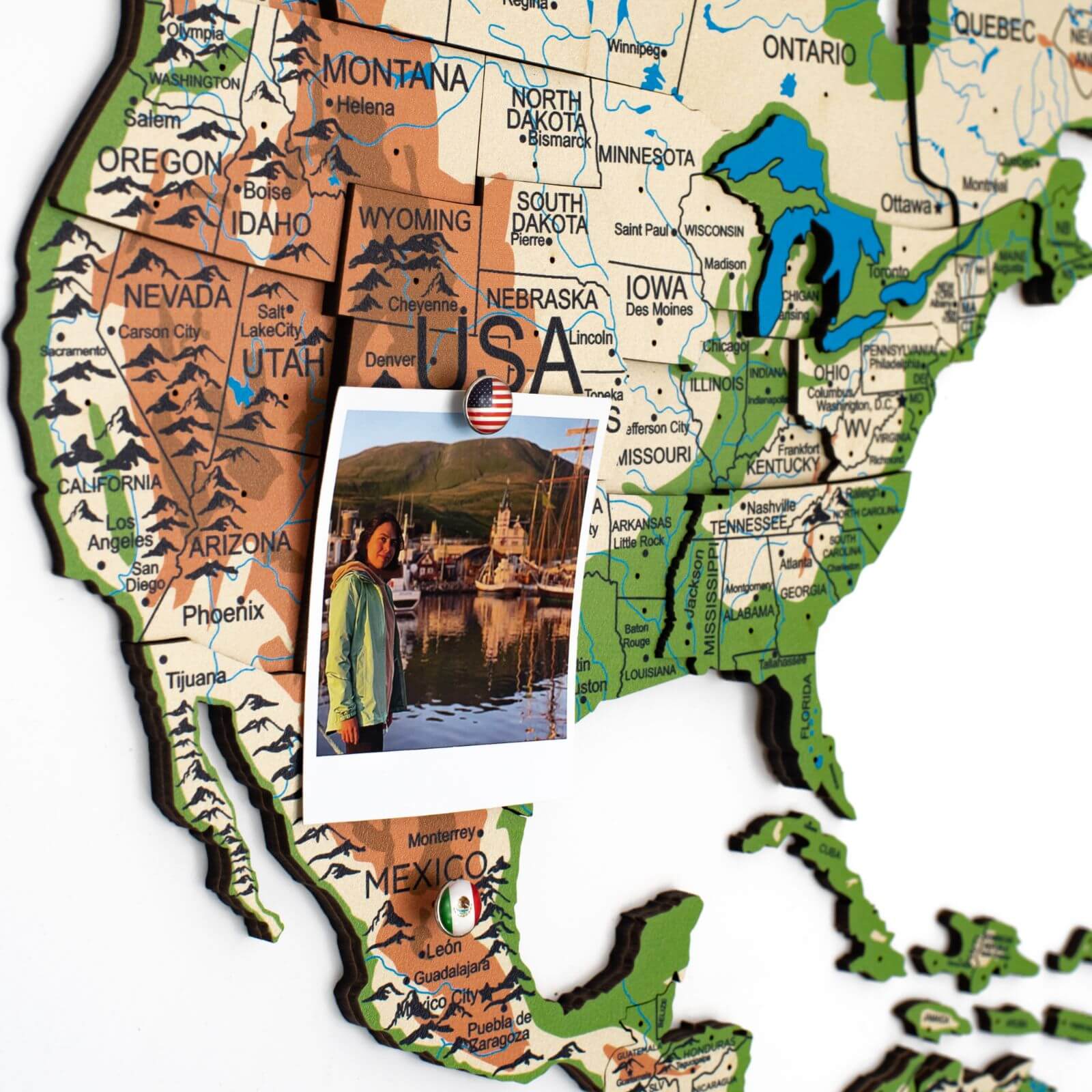 3D Wooden World Map Multilayered Oak ‣ Enjoy The Wood