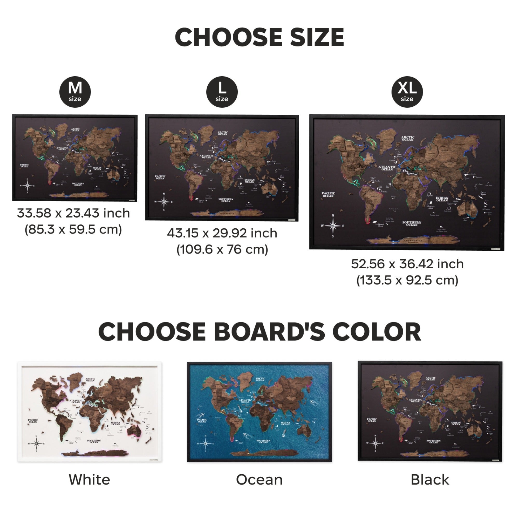 Map on Board LED 2.0 Dark Walnut options