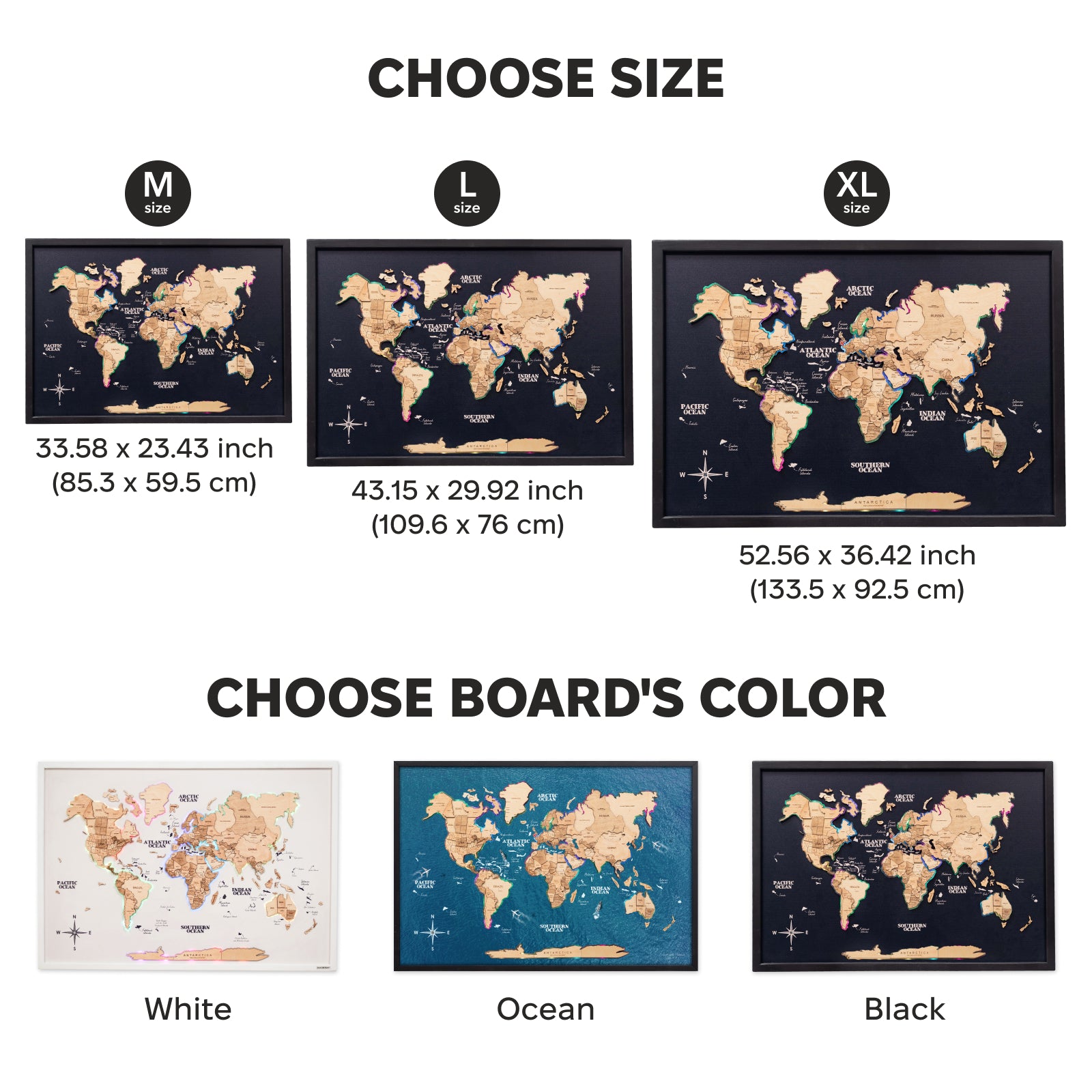 Map on Board LED 2.0 Gold options