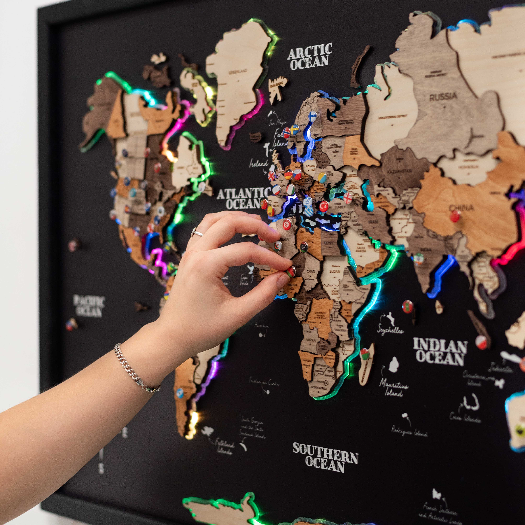 travel map pin board