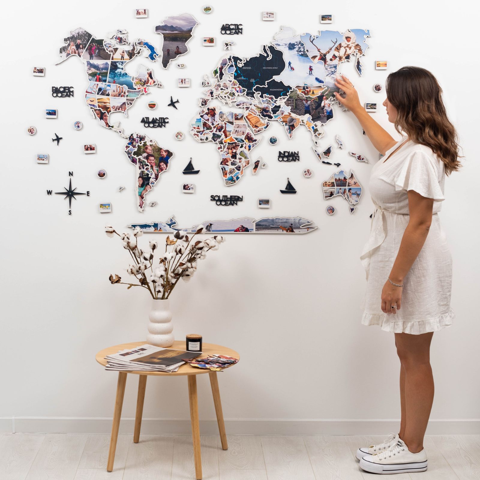 world map photo wall