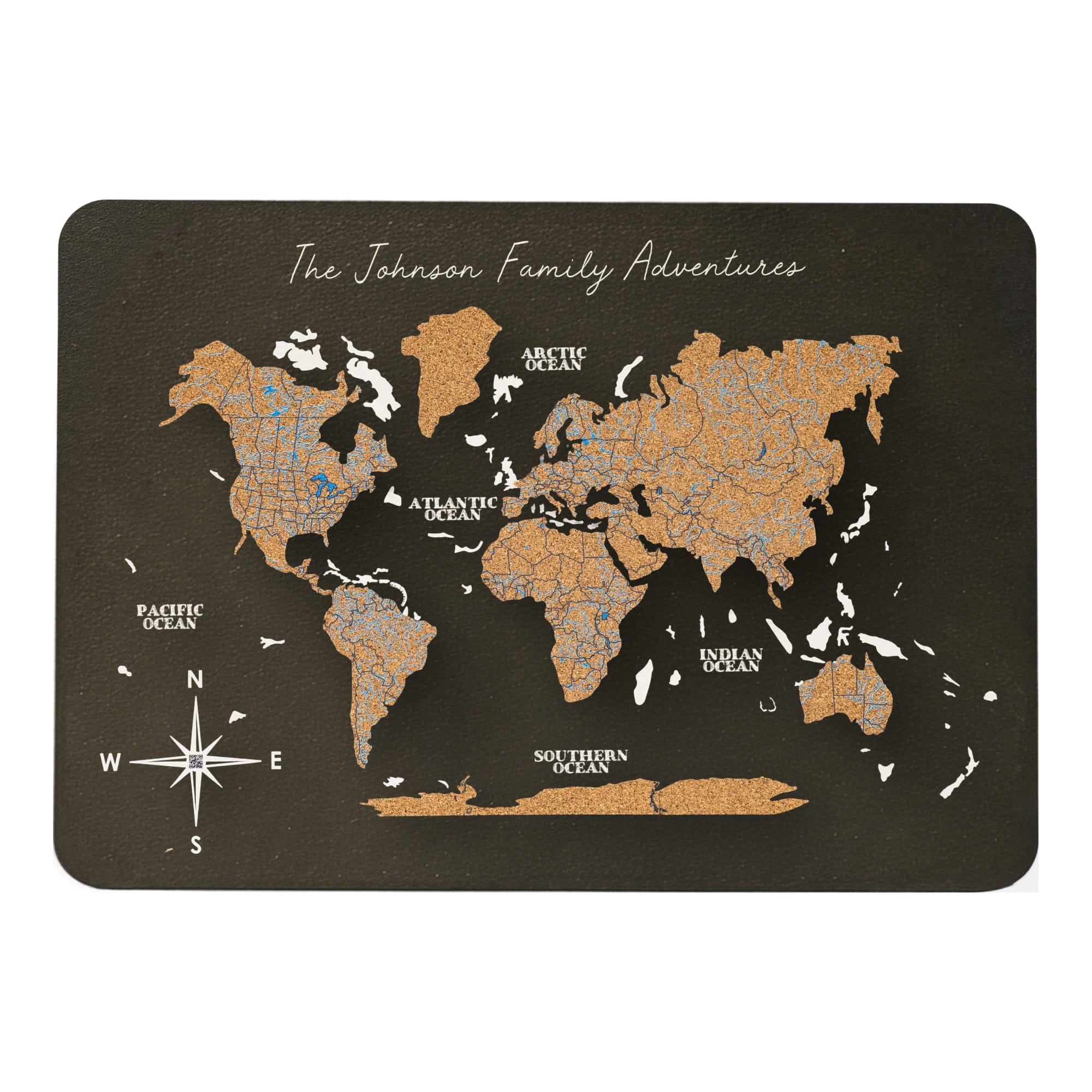 custom wooden world map