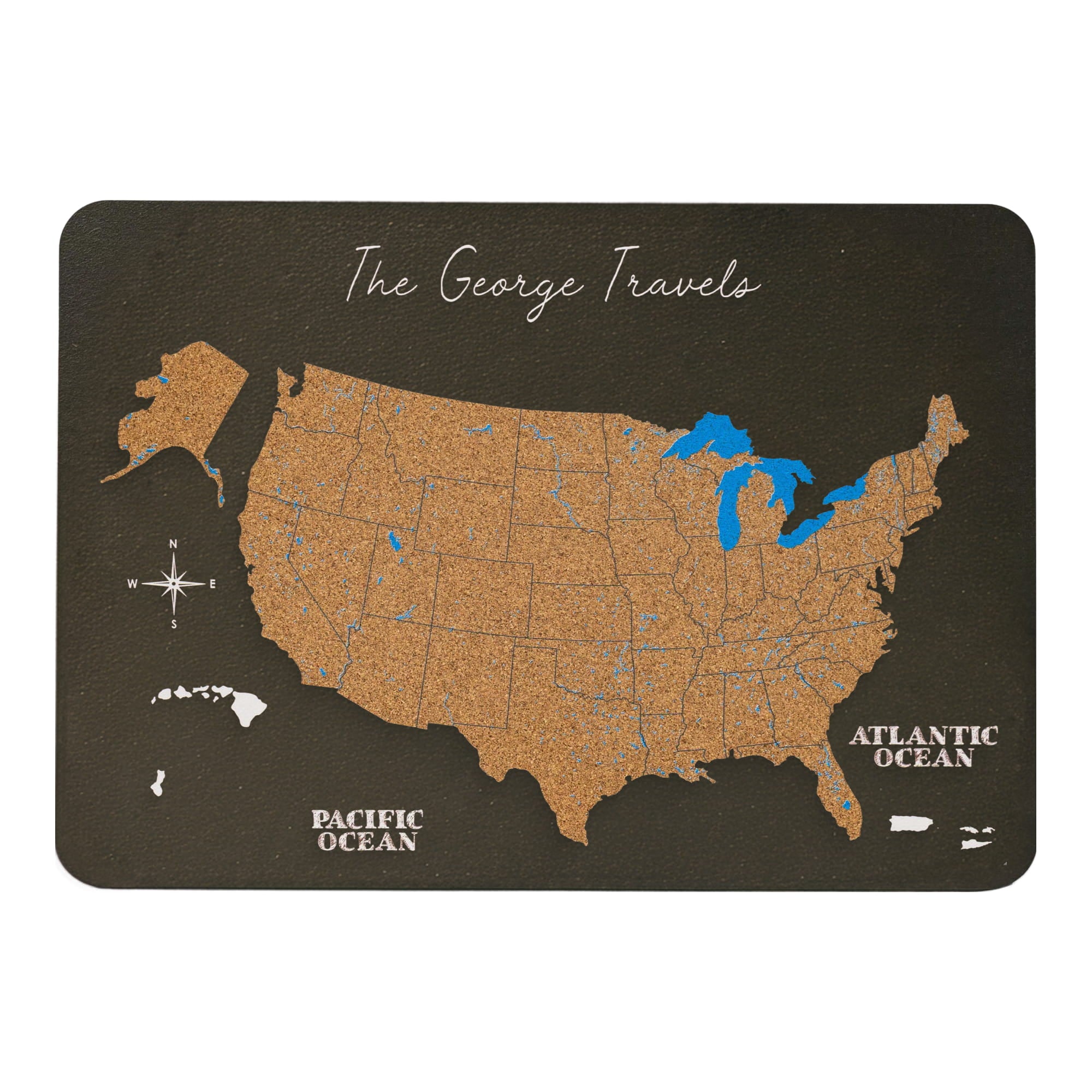 stylized map of the United States with Alaska and Hawaii