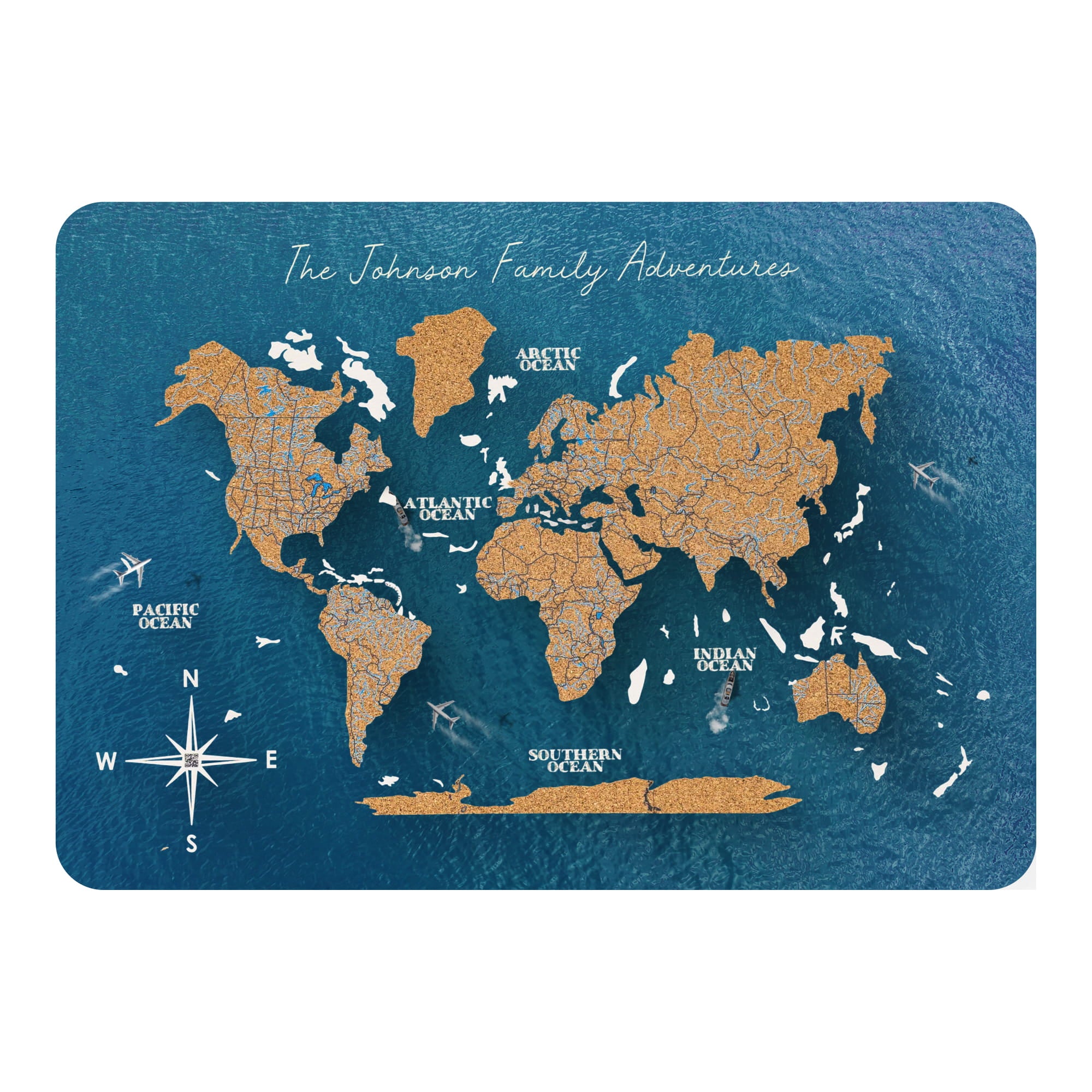 custom wooden world map