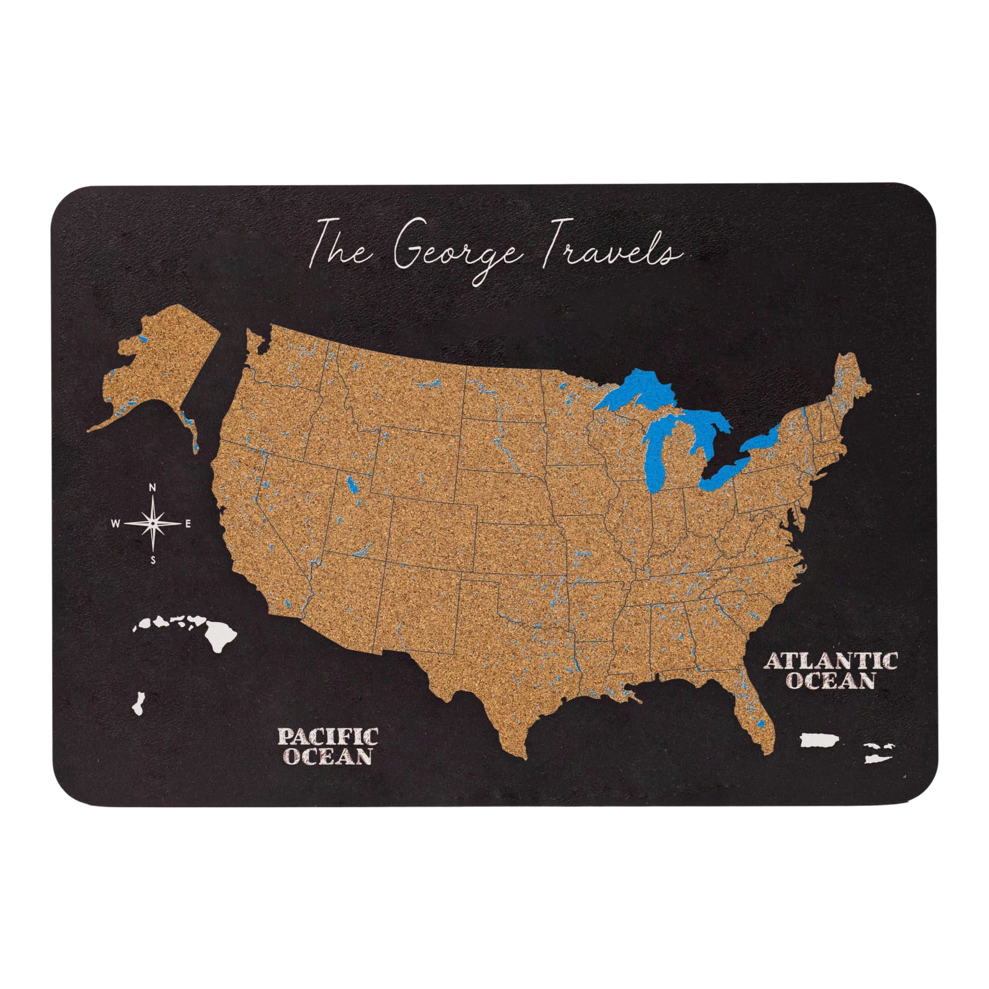 stylized map of the United States with Alaska and Hawaii