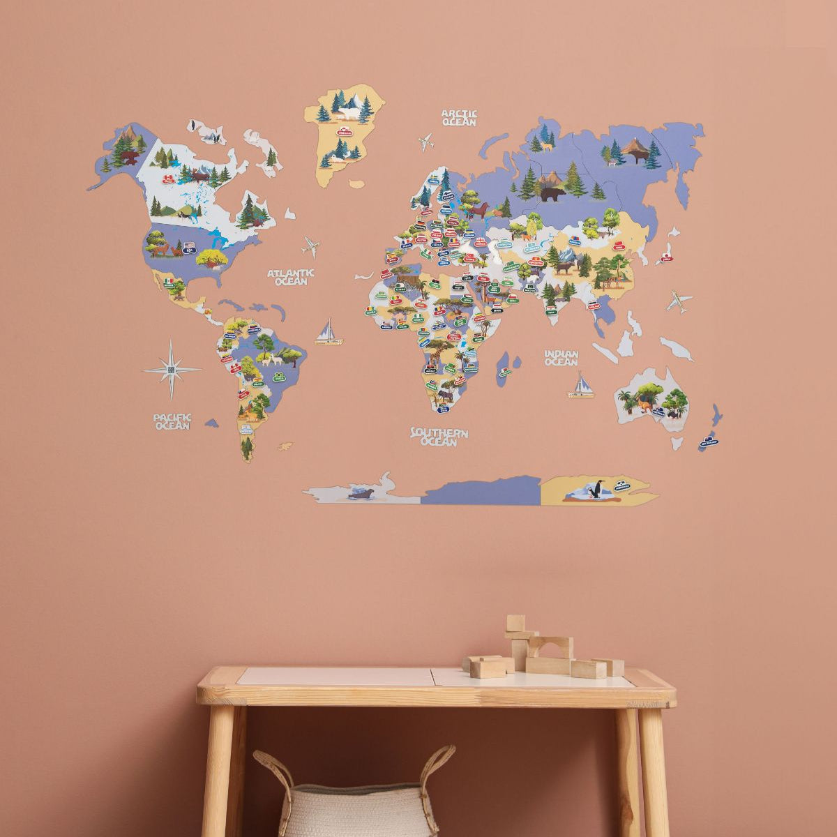 kids wall map