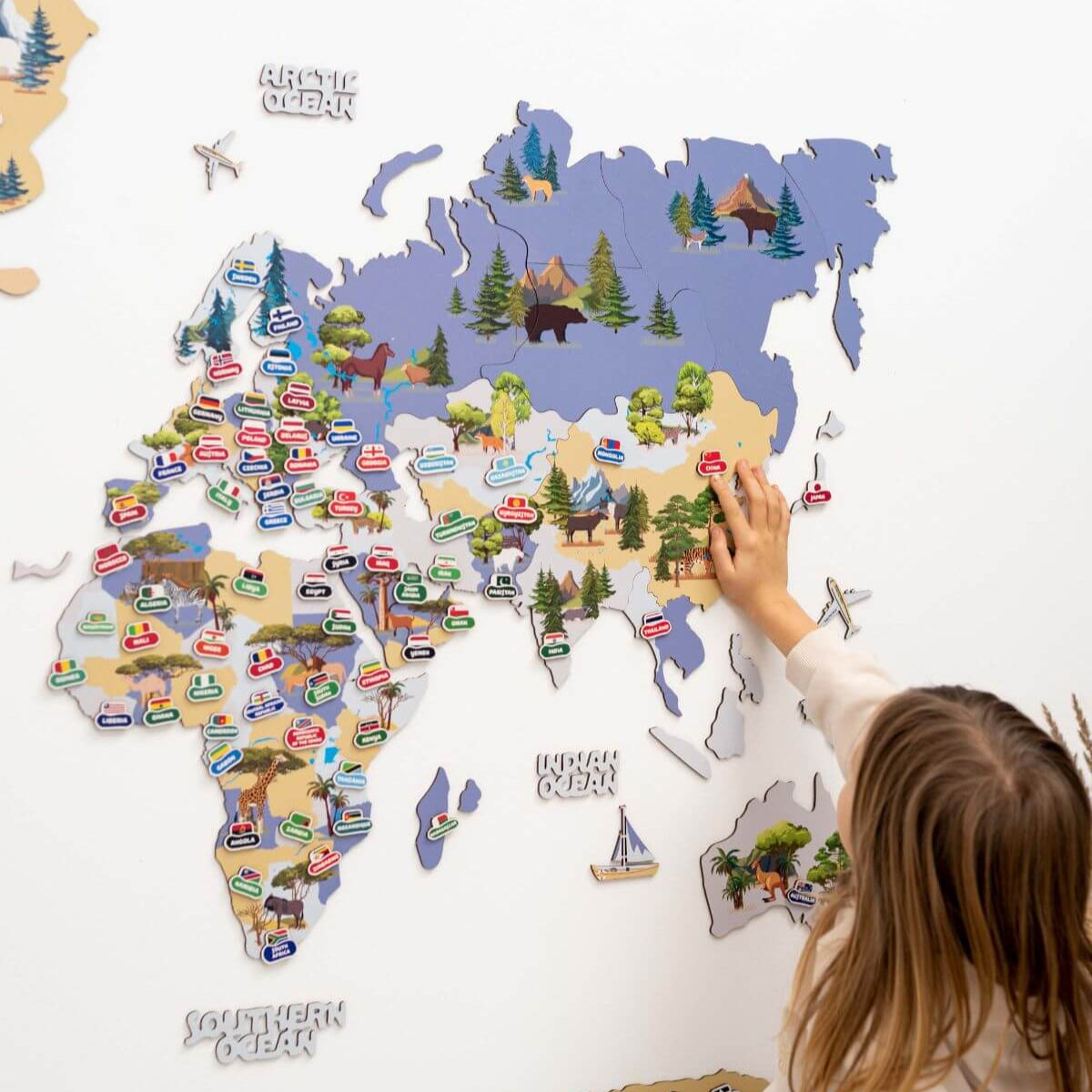 world map nursery decor