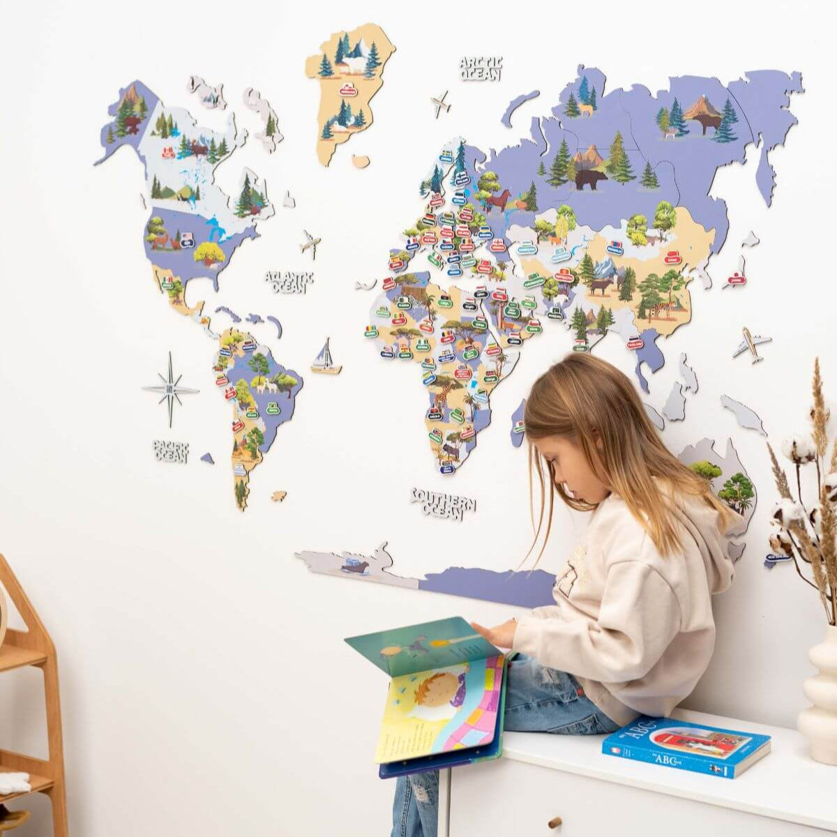 world map nursery decor