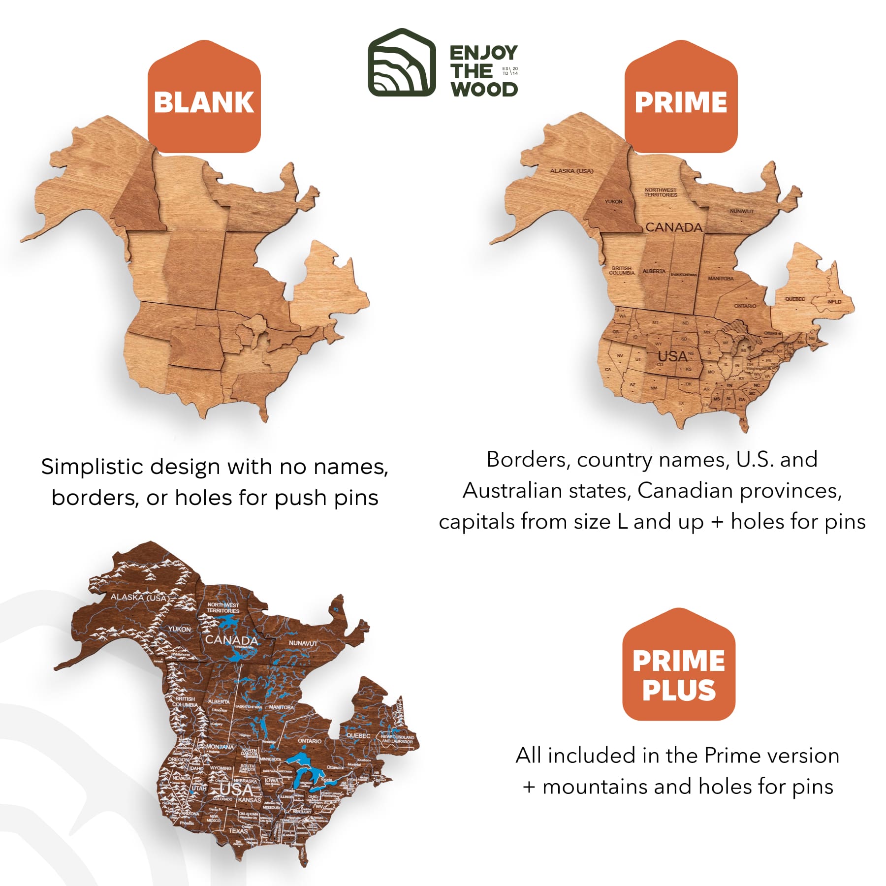 world map oak