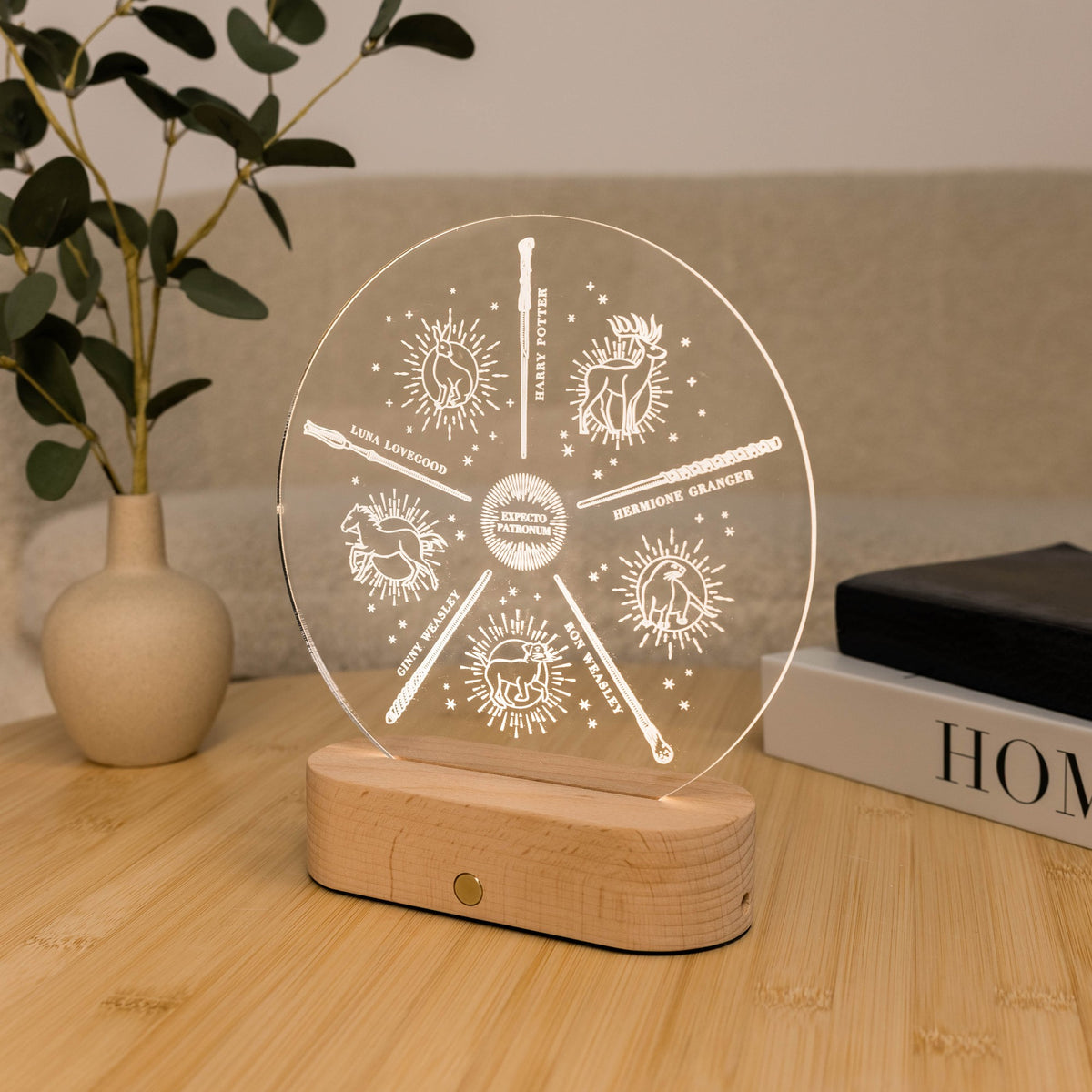 Acrylic Harry Potter Night Light - Patronus Circle by Enjoy The Wood 